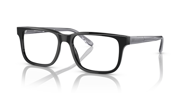 EA3218 Schwarz AcetatEyeglass Frames von B24, Dreiviertelansicht