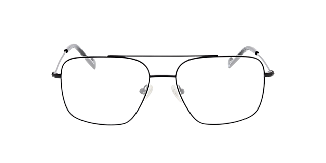 Detroit Mattschwarz MetallEyeglass Frames von B24, Vorderansicht