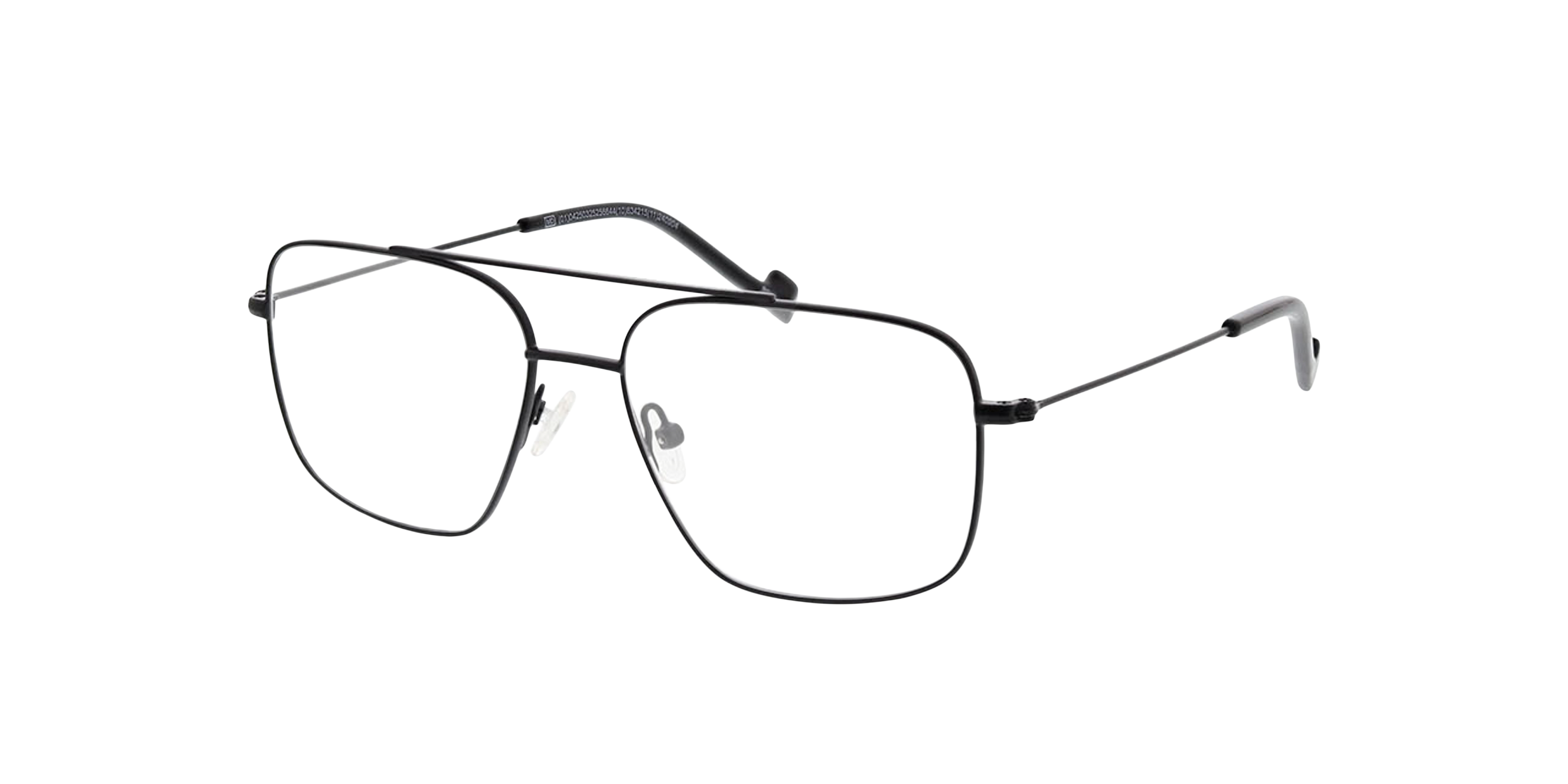 Detroit Mattschwarz MetallEyeglass Frames von B24, Dreiviertelansicht