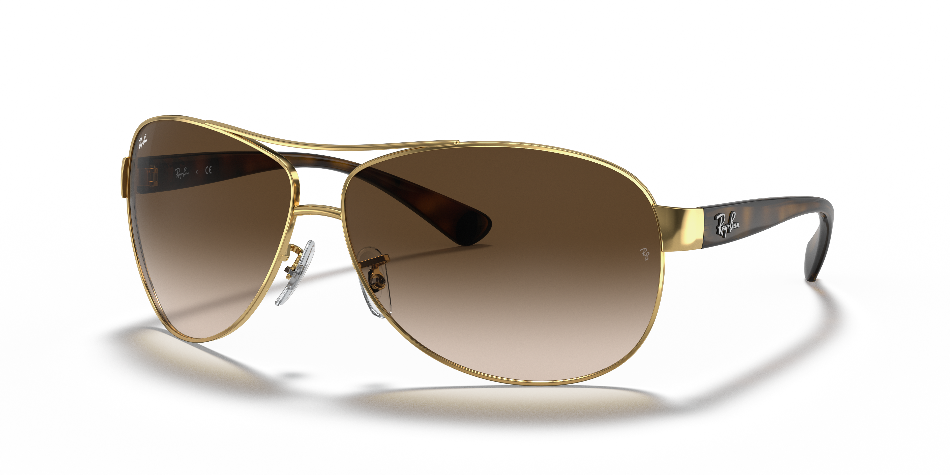 RB3386 Arista Gold MetallSunglass Frames von B24, Dreiviertelansicht