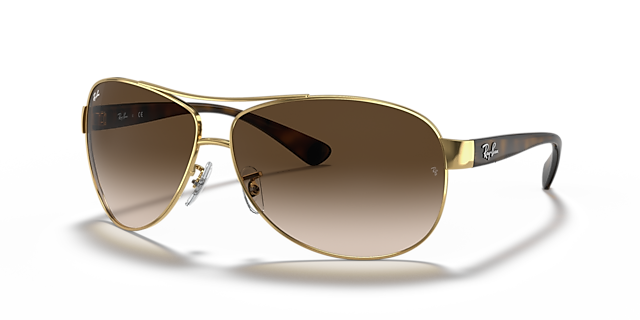 RB3386 Arista Gold MetallSunglass Frames von B24, Dreiviertelansicht