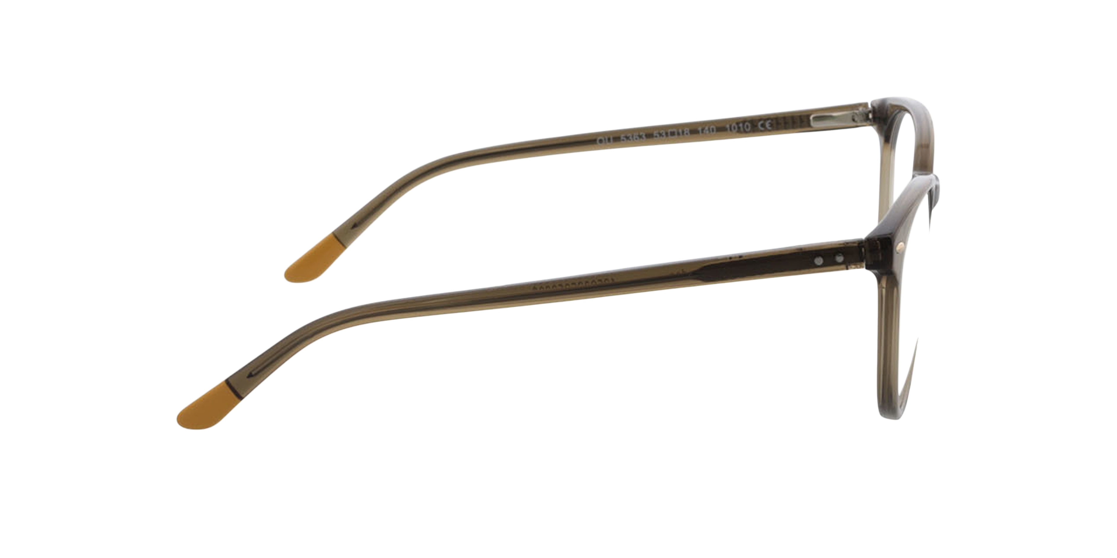 London Crystal Khaki  &  Yellow Tip AcetatEyeglass Frames von B24, Seitenansicht