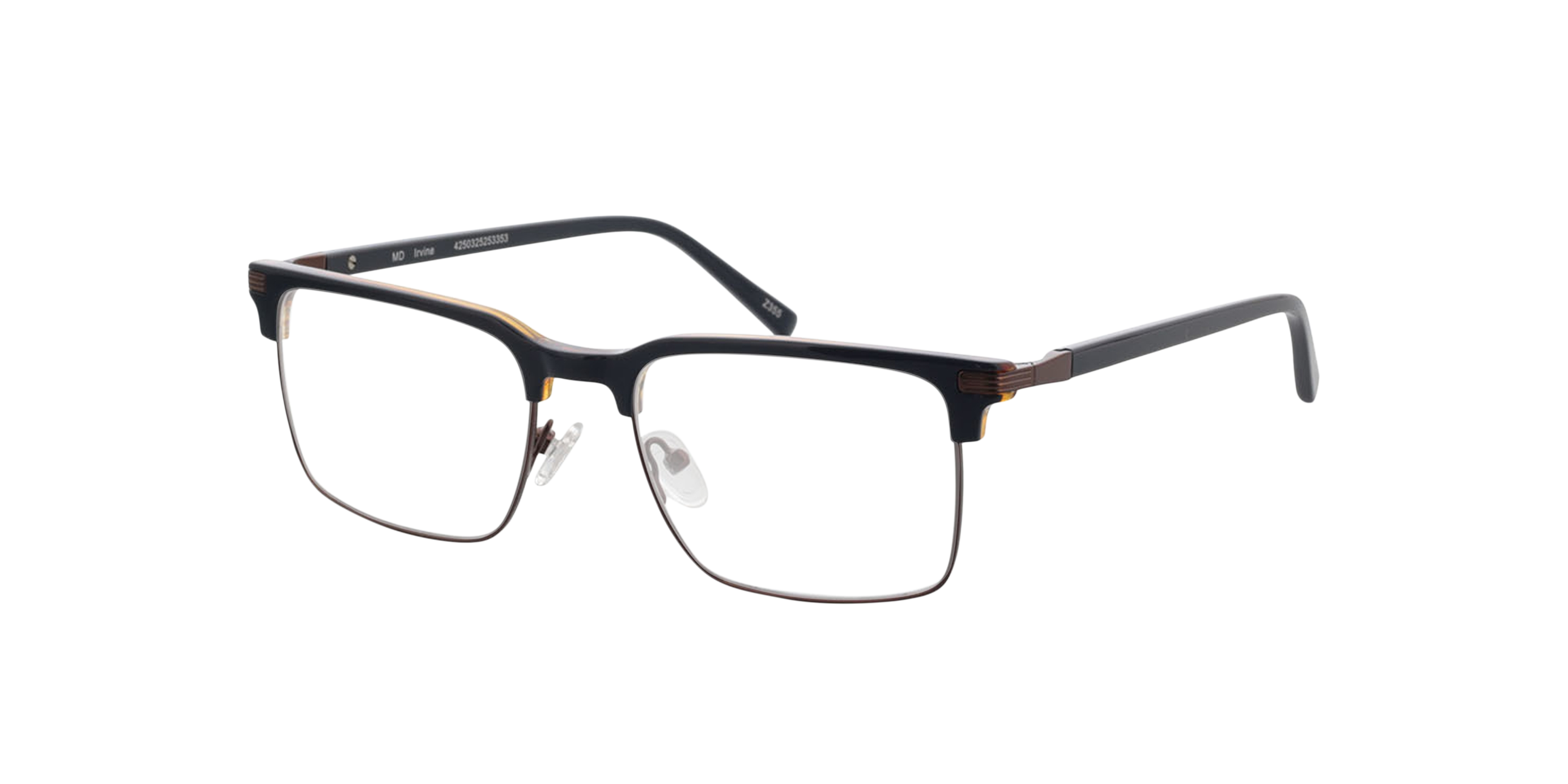 Irvine Tweelaags blauw  &  marineblauw MetaalEyeglass Frames van B24, Hoekweergave