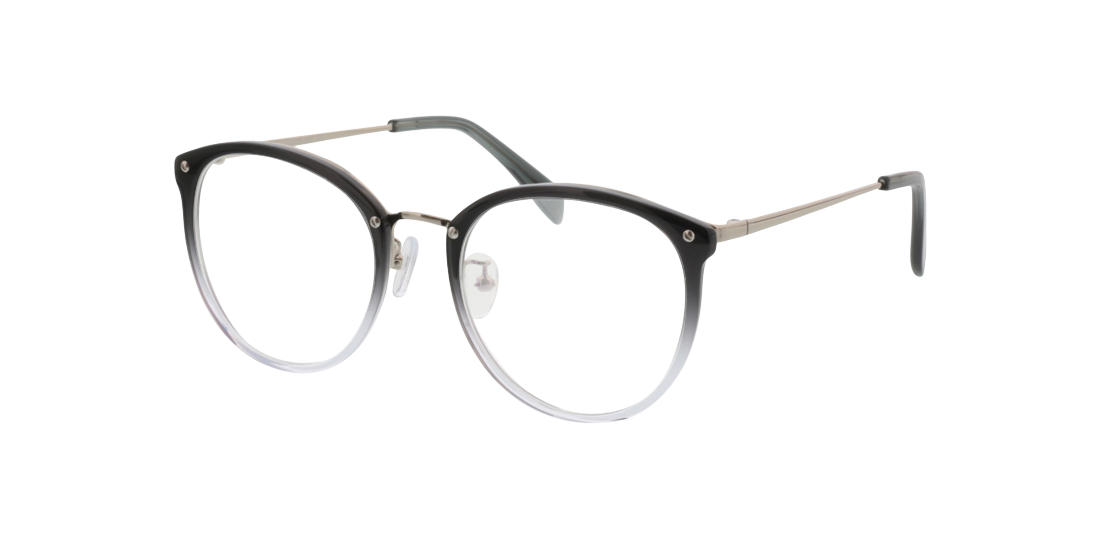 Charlotte Gradiënt grijs  &  zilver AcetaatEyeglass Frames van B24, Hoekweergave