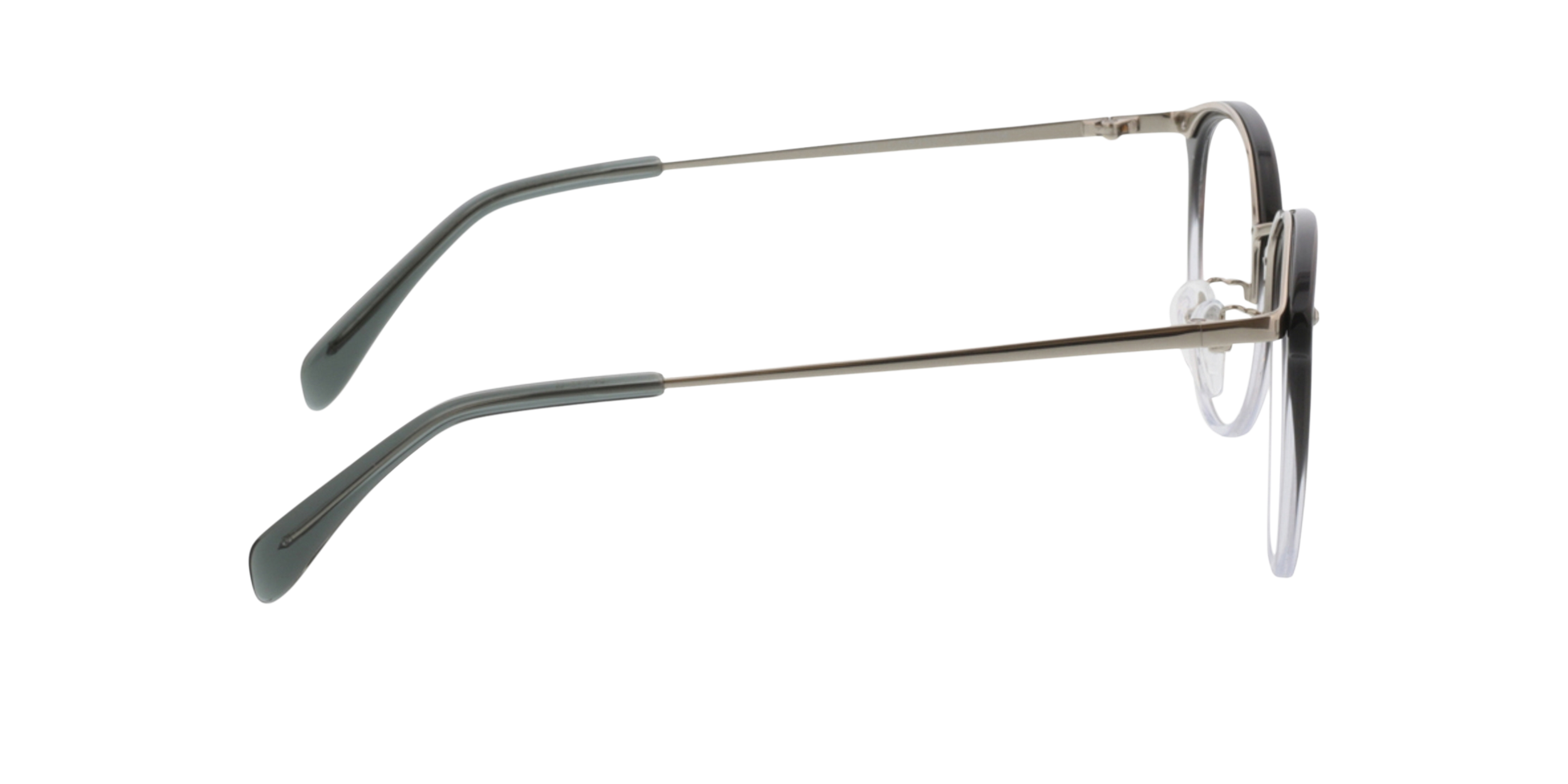 Charlotte Gradiënt grijs  &  zilver AcetaatEyeglass Frames van B24, Zijaanzicht