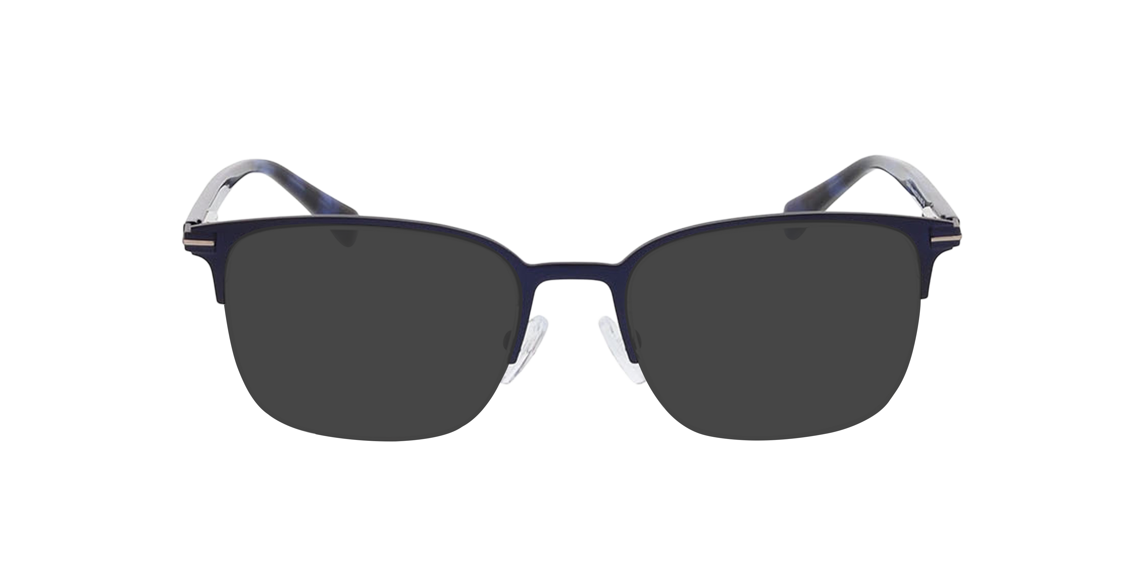 Alabama Matblauw  &  blauw Havana MetaalEyeglass Frames van B24, met getinte lenzen