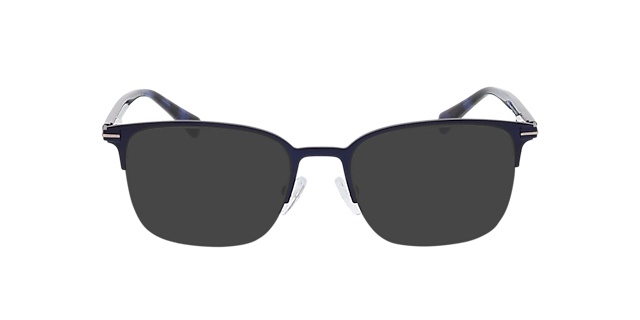 Alabama Matblauw & blauw Havana MetaalEyeglass Frames van B24, met getinte lenzen