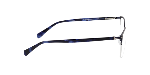 Alabama Matblauw & blauw Havana MetaalEyeglass Frames van B24, Zijaanzicht