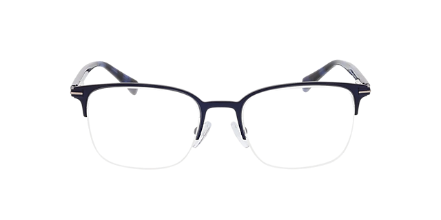 Alabama Matblauw & blauw Havana MetaalEyeglass Frames van B24, Vooraanzicht