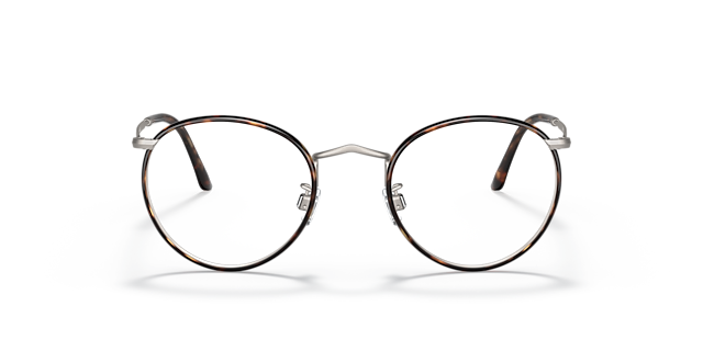AR 112MJ Bruine Havana & mat staalgrijs MetaalEyeglass Frames van B24, Vooraanzicht
