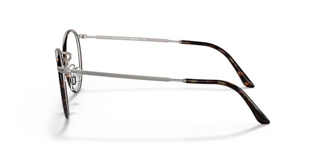 AR 112MJ Bruine Havana & mat staalgrijs MetaalEyeglass Frames van B24, Zijaanzicht