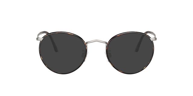 AR 112MJ Bruine Havana & mat staalgrijs MetaalEyeglass Frames van B24, met getinte lenzen