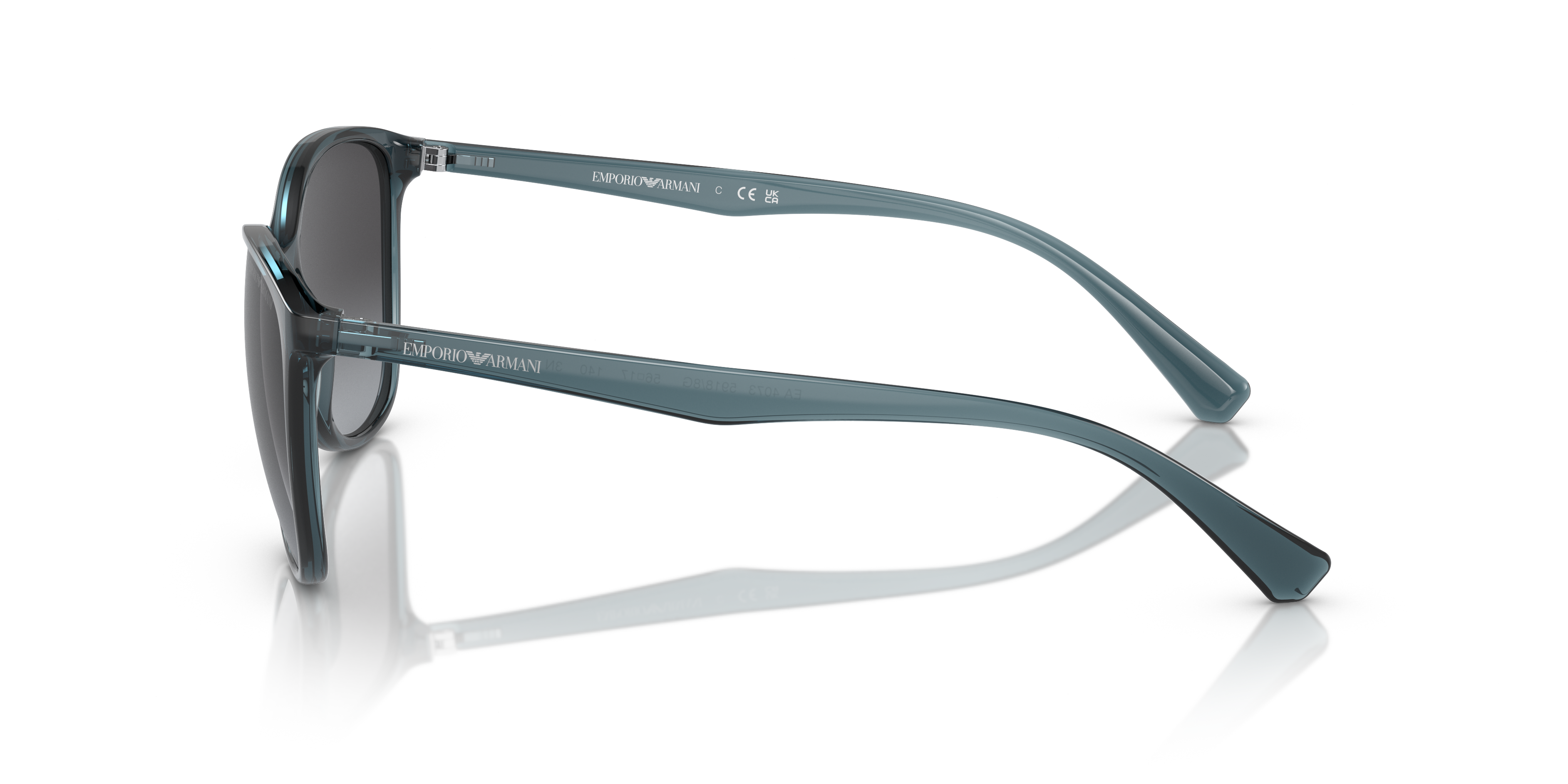 EA4073 Transparant blauw KunststofSunglass Frames van B24, Zijaanzicht