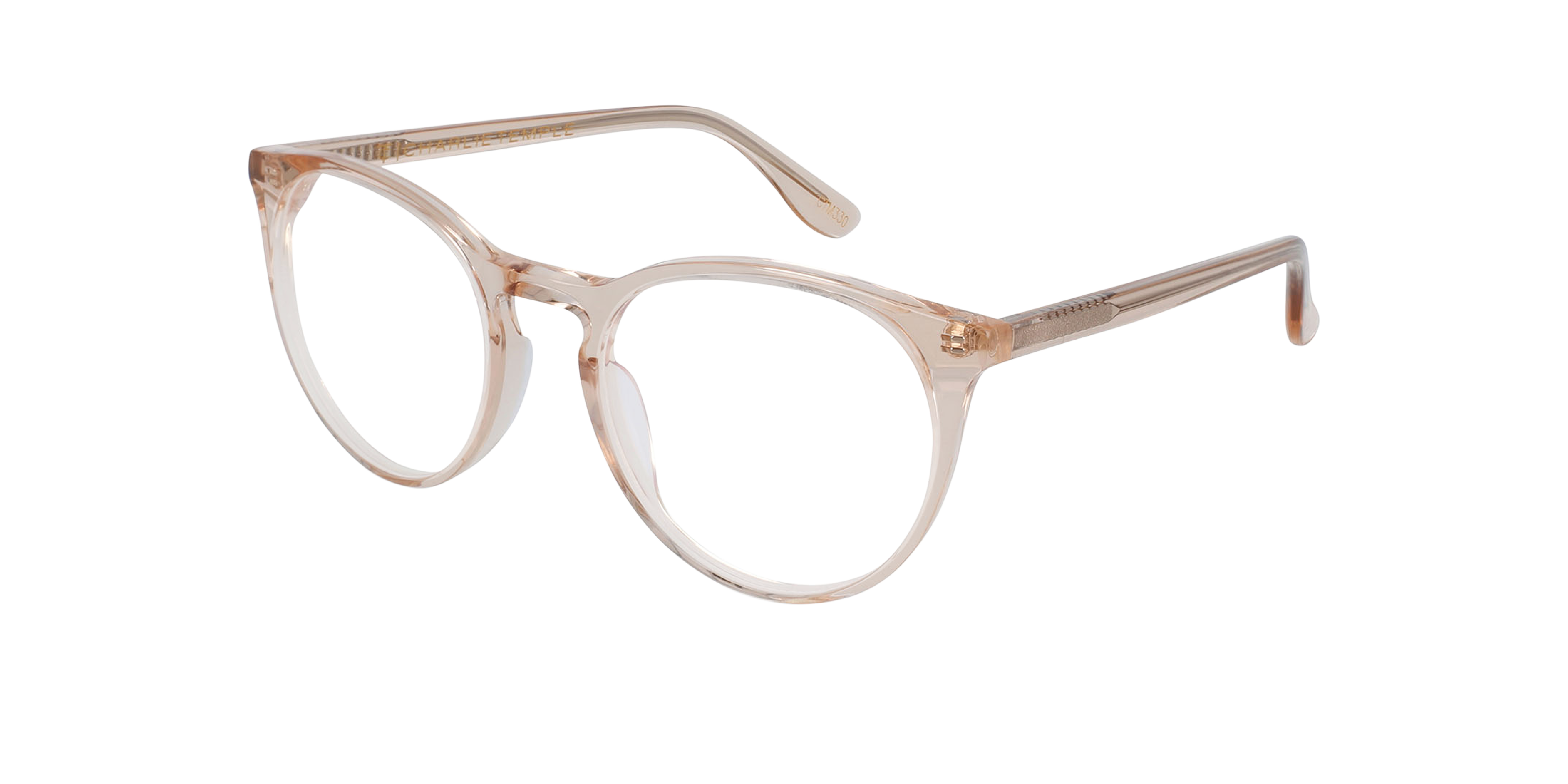 Grande Rotondo Crystal Peach AcetaatEyeglass Frames van B24, Hoekweergave