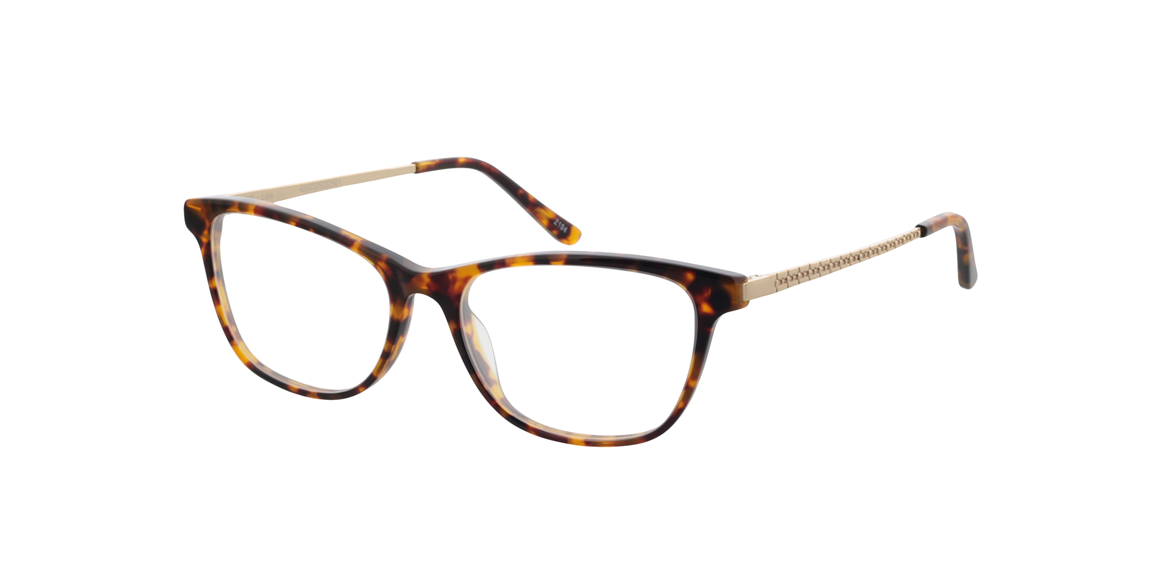 Lola Havana  &  goud AcetaatEyeglass Frames van B24, Hoekweergave