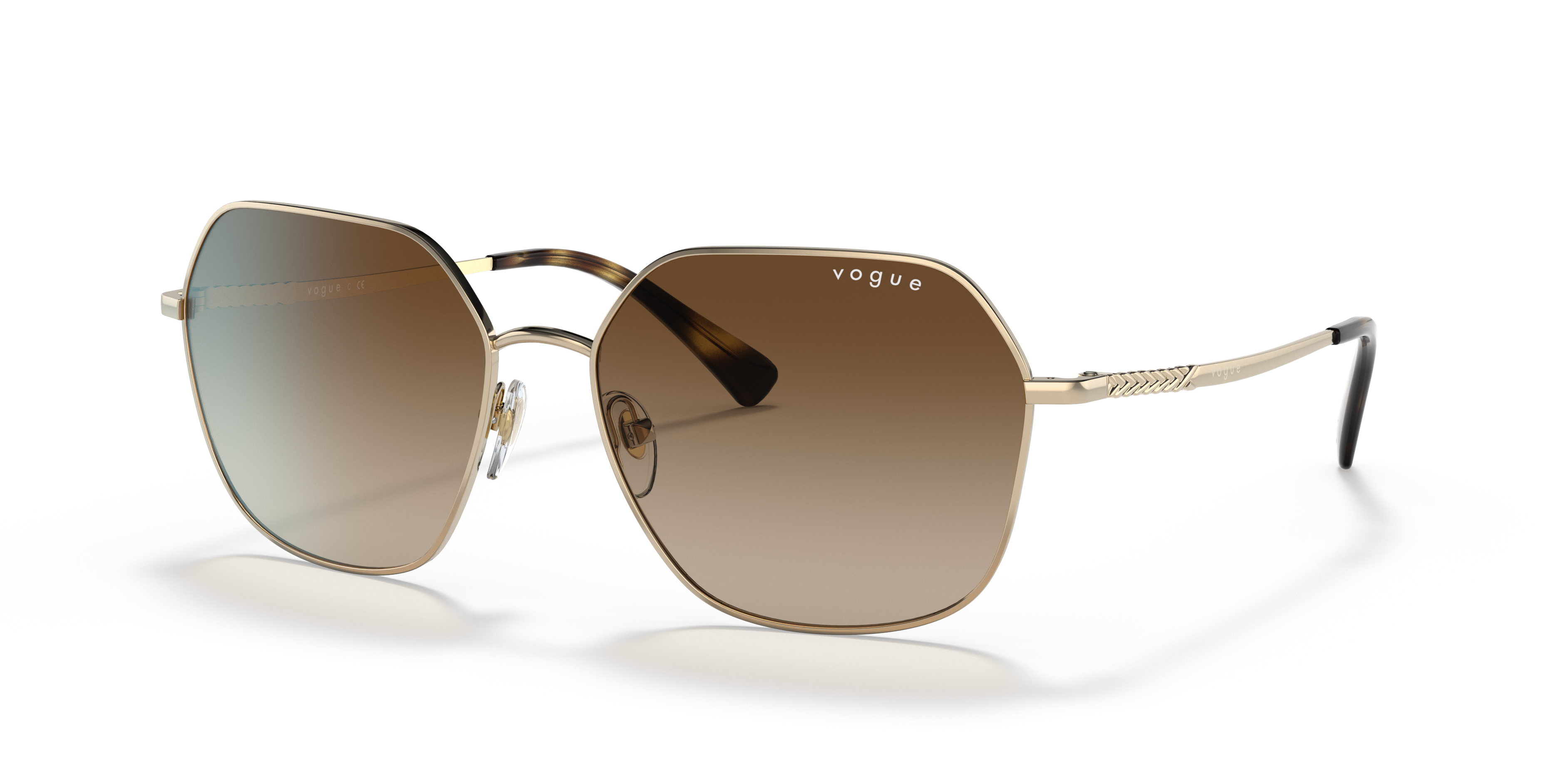 VO4198S Lichtgoud MetaalSunglass Frames van B24, Hoekweergave