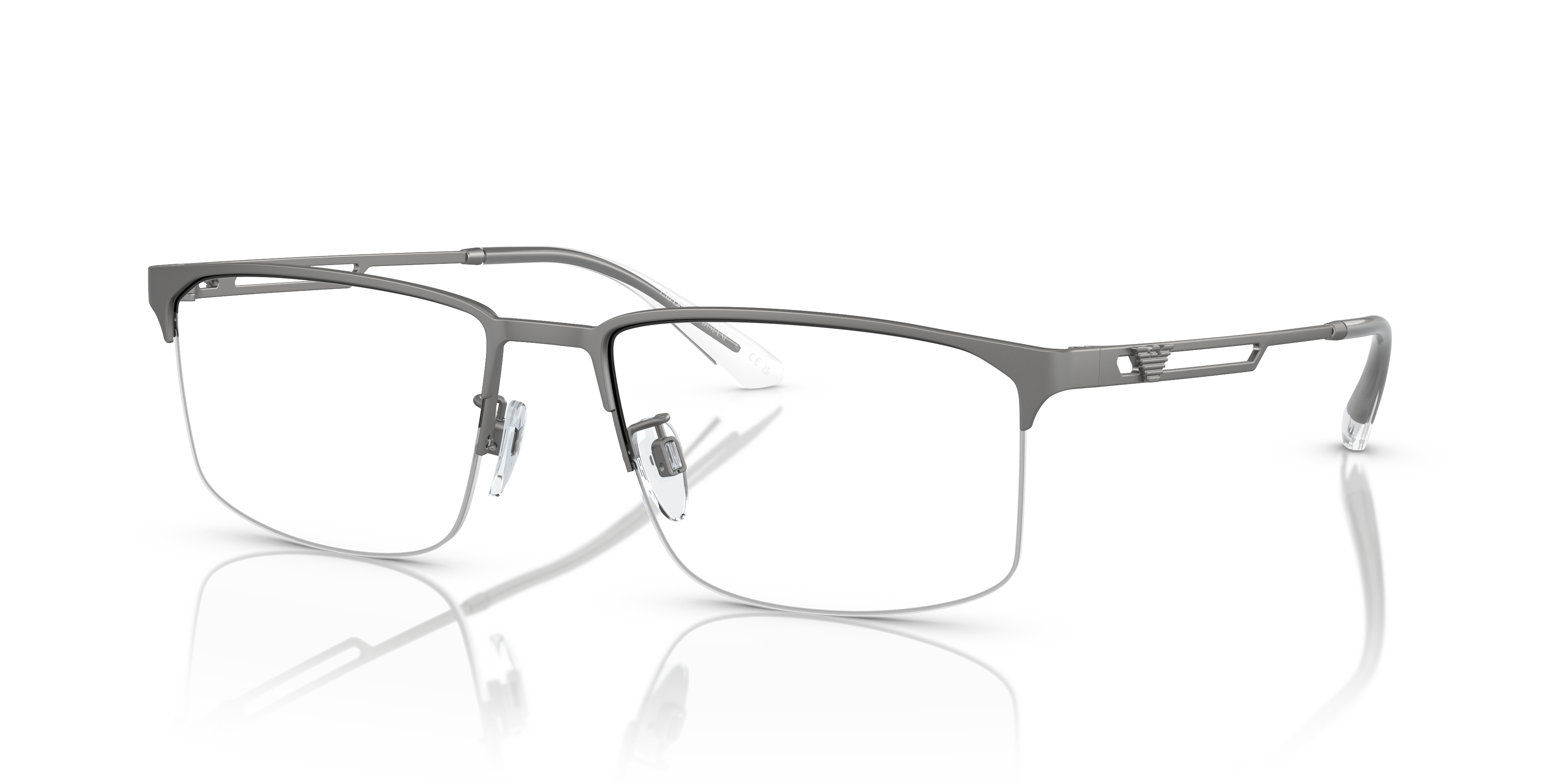 EA1143 Mat Staalgrijs MetaalEyeglass Frames van B24, Hoekweergave