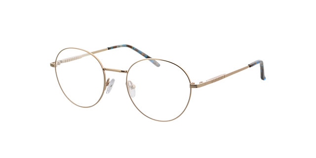 Carter Satijn goud & blauw Havana MetaalEyeglass Frames van B24, Hoekweergave
