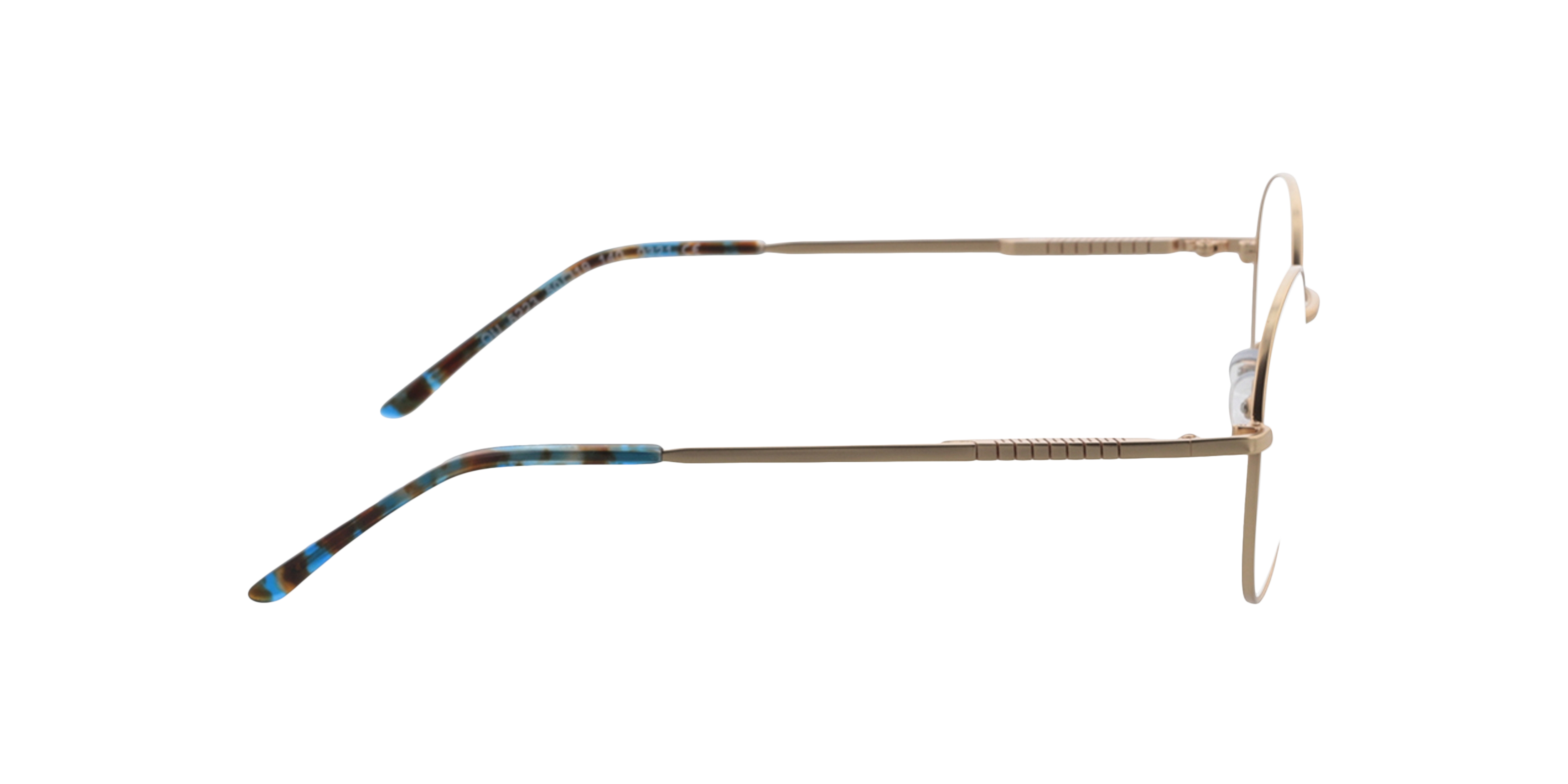 Carter Satijn goud  &  blauw Havana MetaalEyeglass Frames van B24, Zijaanzicht