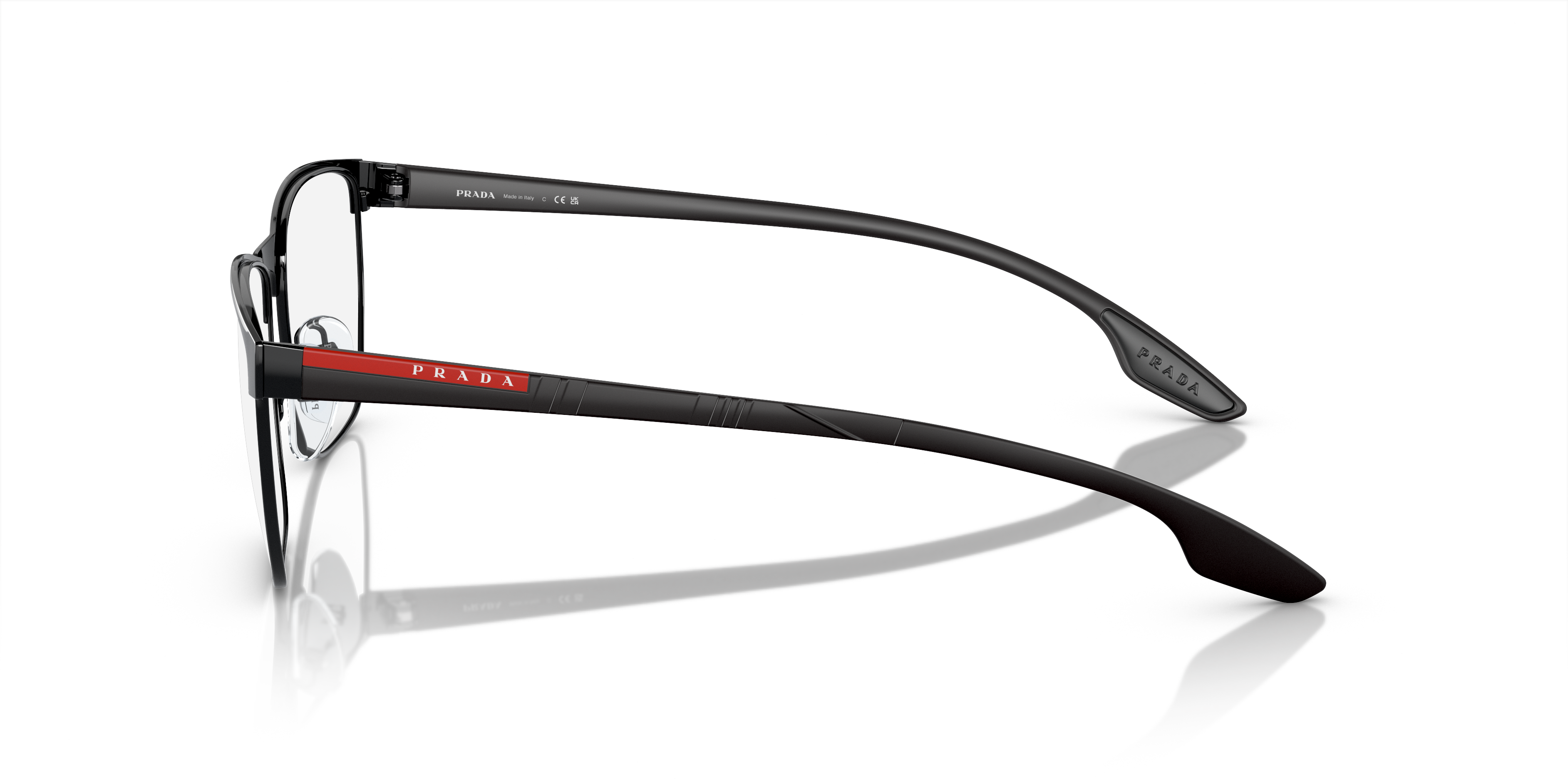 PS 50LV Schwarz MetallEyeglass Frames von B24, Seitenansicht