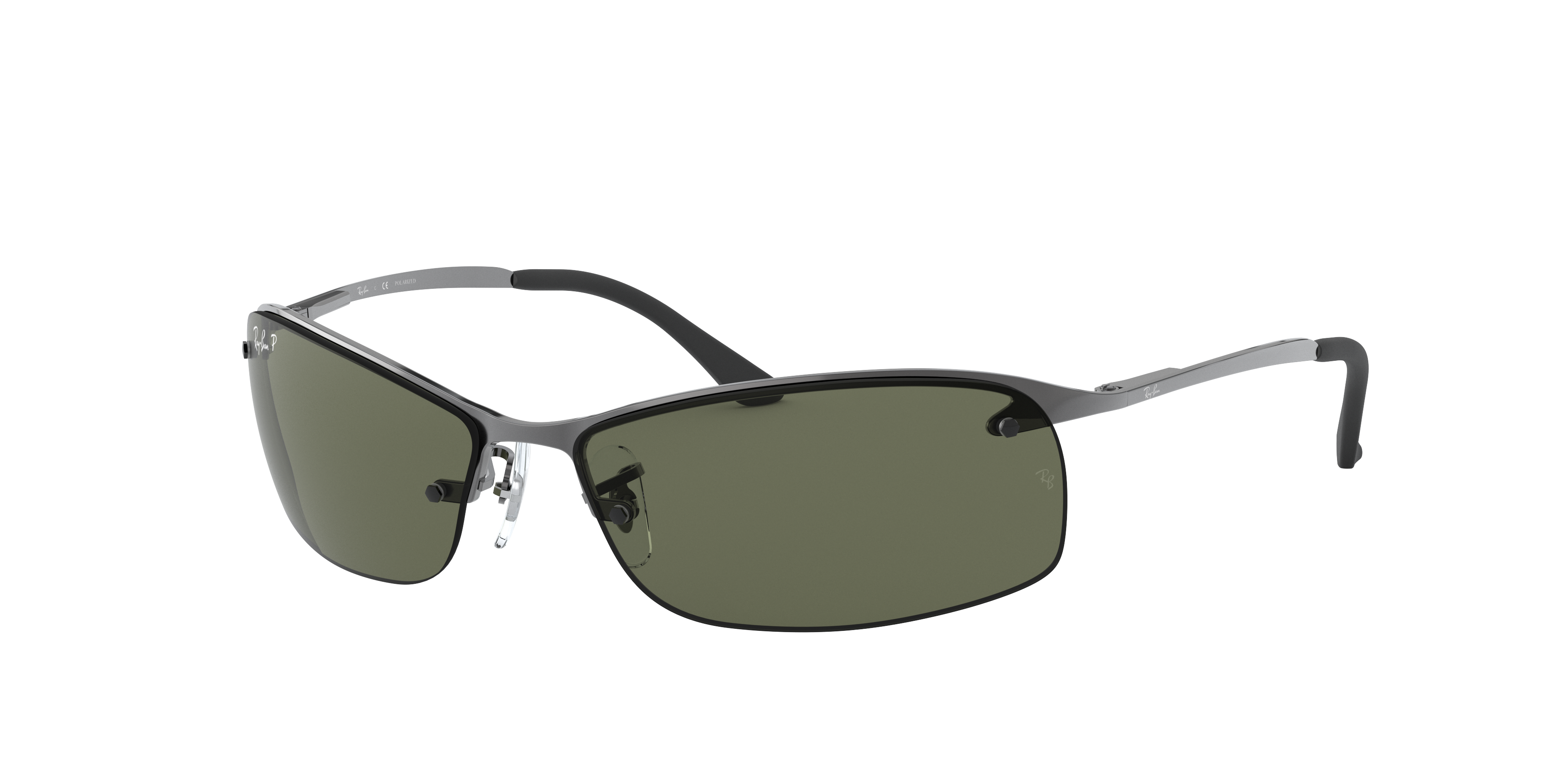 RB3183 Staalgrijs MetaalSunglass Frames van B24, Hoekweergave