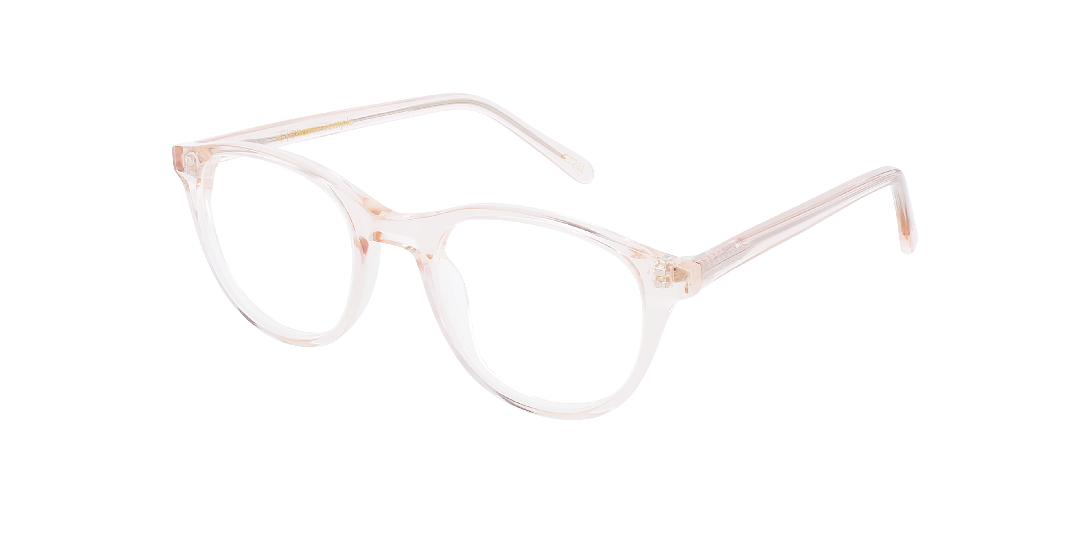 Airin Crystal Peach AcetatEyeglass Frames von B24, Dreiviertelansicht