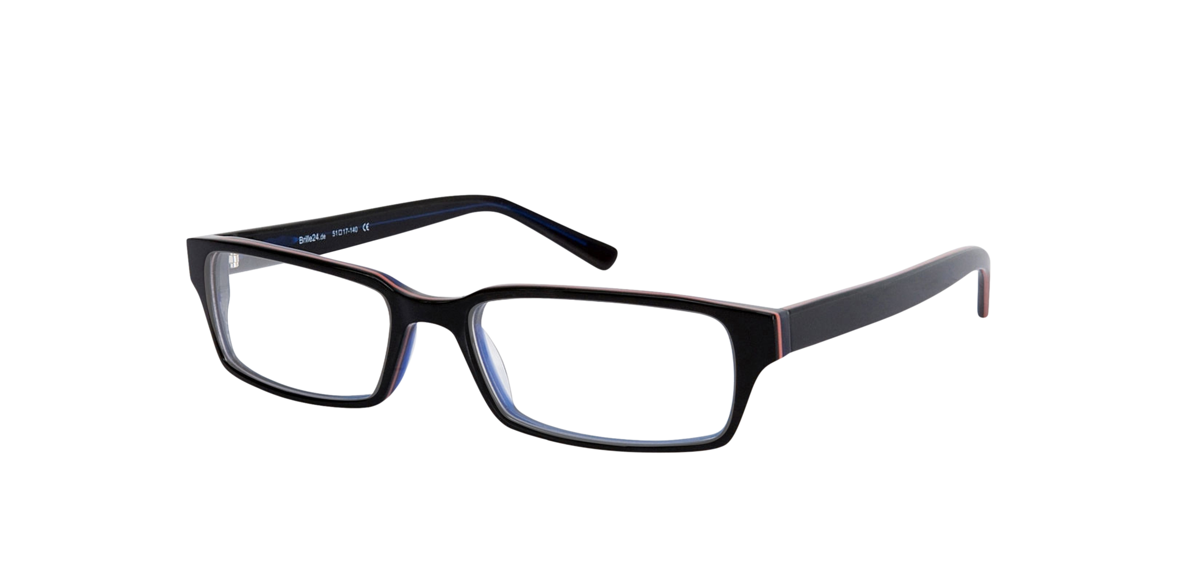 Capuno Zwart  &  donkerblauw AcetaatEyeglass Frames van B24, Hoekweergave