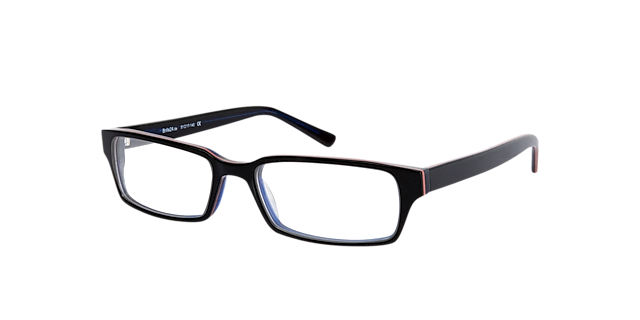 Capuno Black & Dark Blue AcetatEyeglass Frames von B24, Dreiviertelansicht