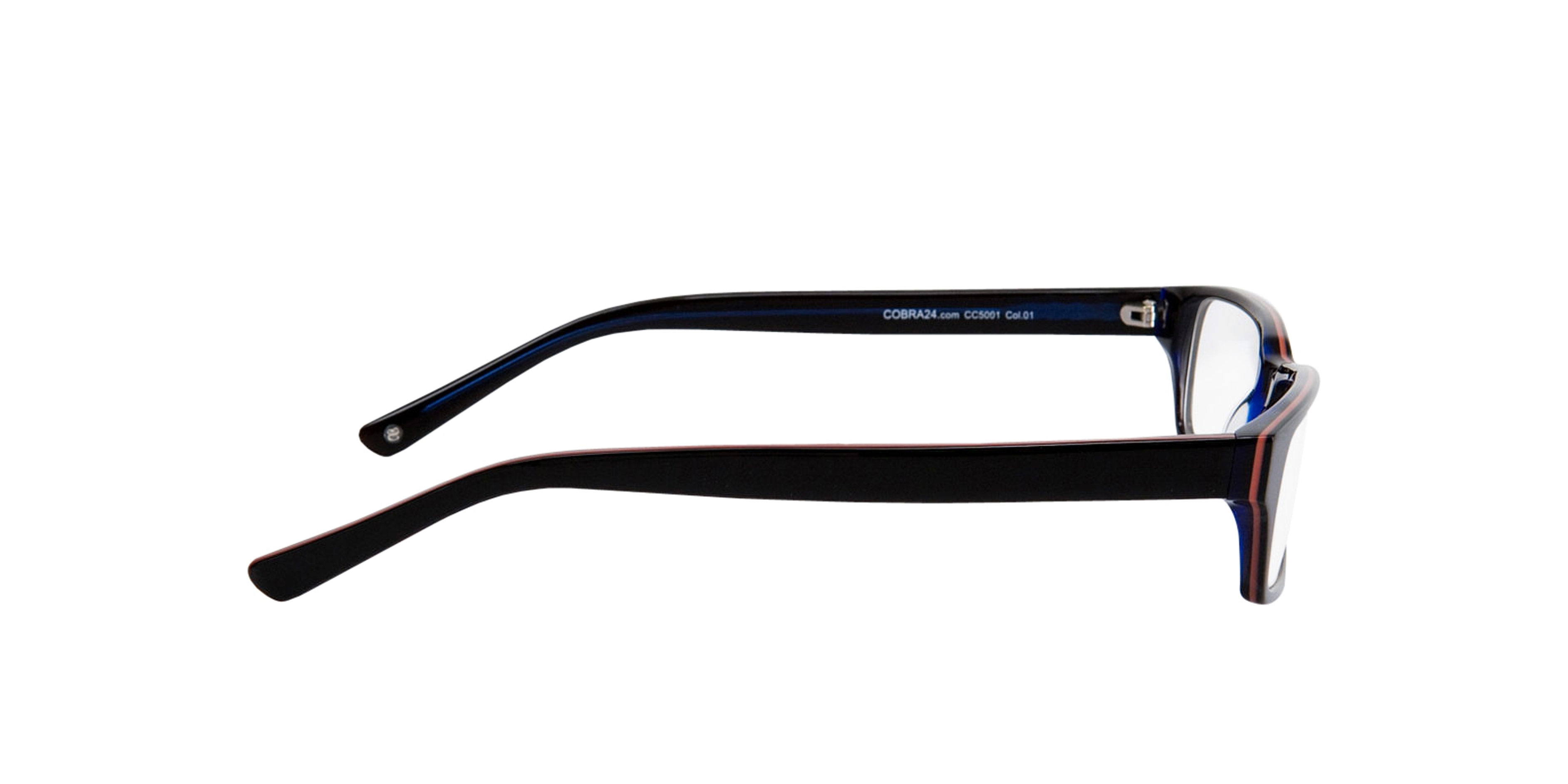 Capuno Zwart  &  donkerblauw AcetaatEyeglass Frames van B24, Zijaanzicht