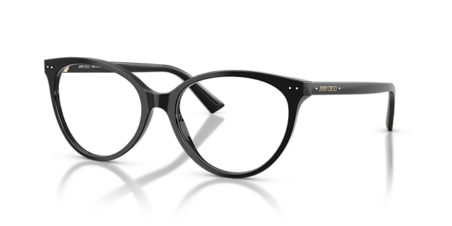 JC3047 Schwarz AcetatEyeglass Frames von B24, Dreiviertelansicht