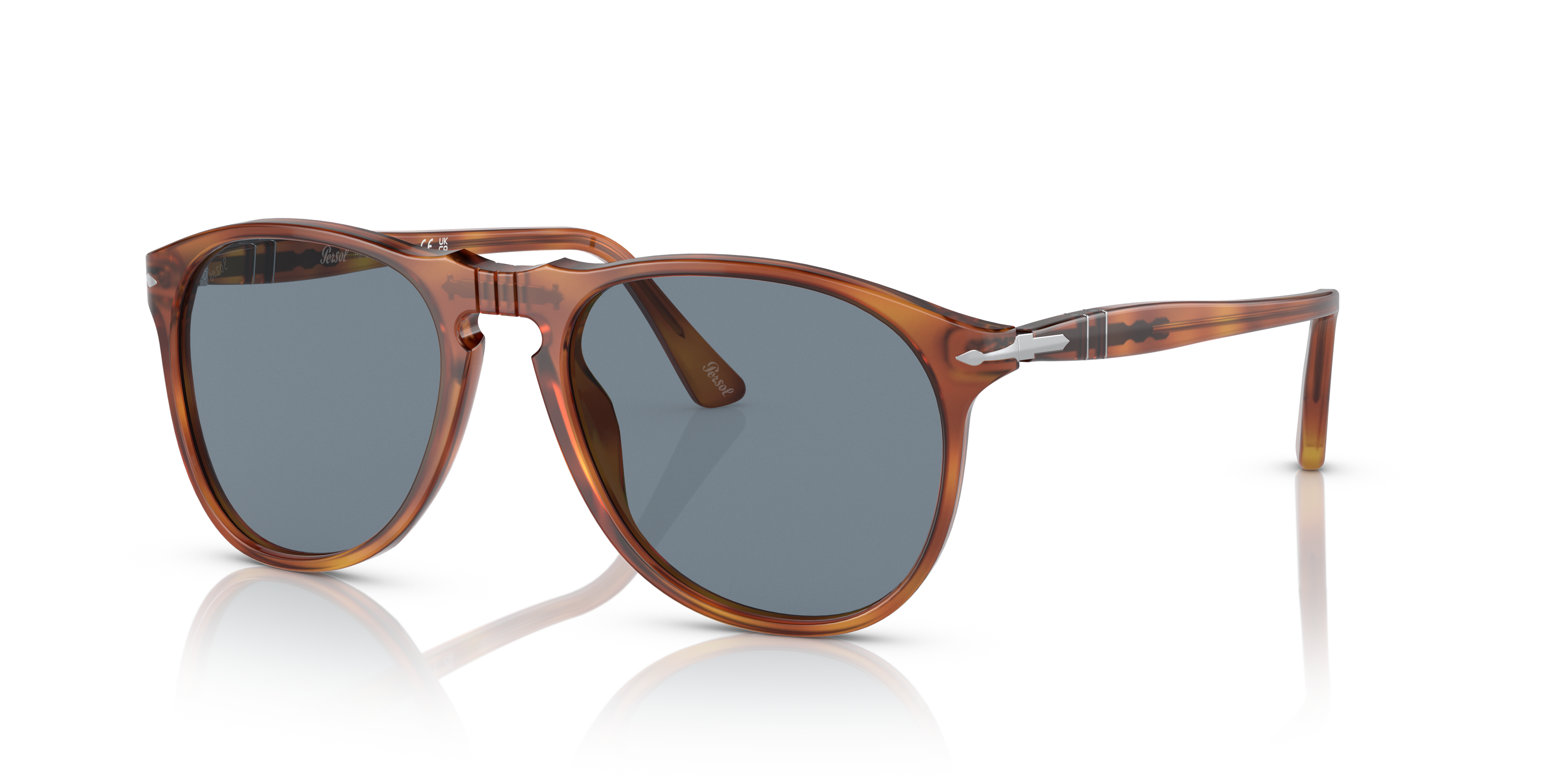 PO9649S Terra Di Siena AcetaatSunglass Frames van B24, Hoekweergave