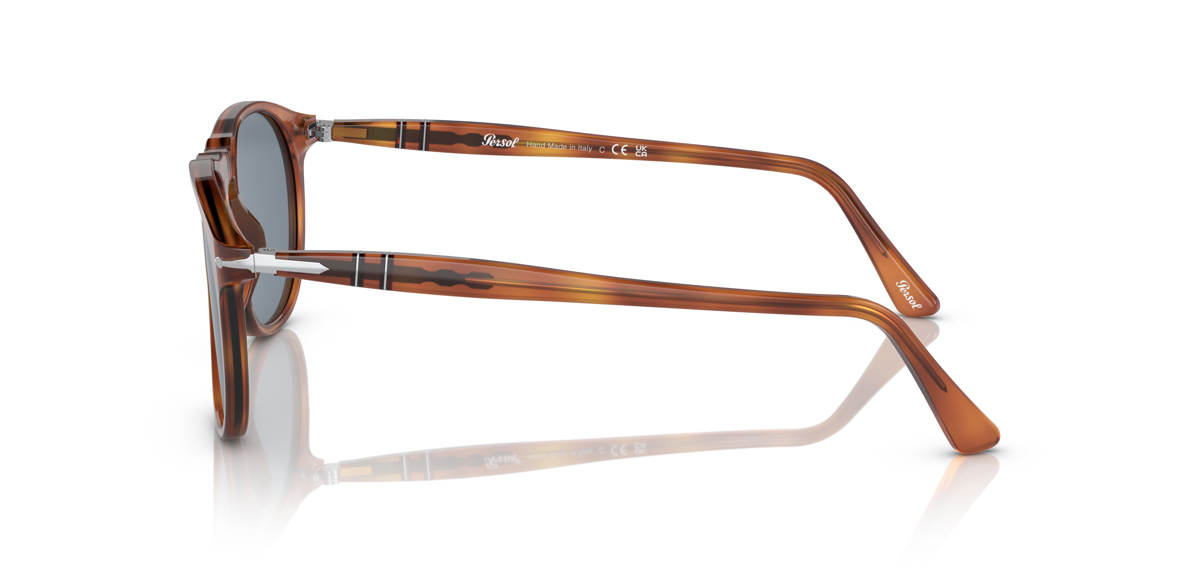 PO9649S Terra Di Siena AcetaatSunglass Frames van B24, Zijaanzicht