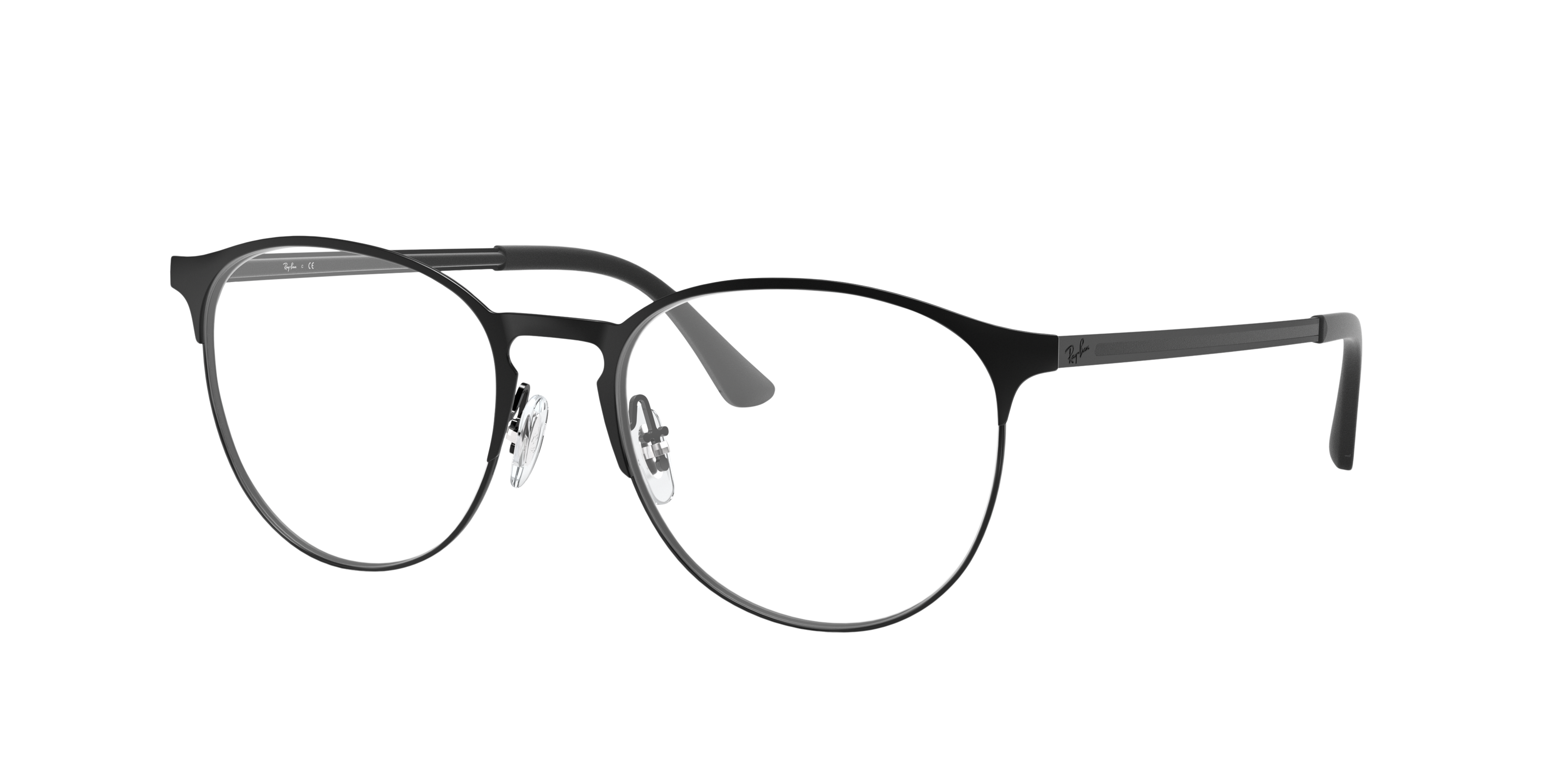 RB6375 Schwarz MetallEyeglass Frames von B24, Dreiviertelansicht