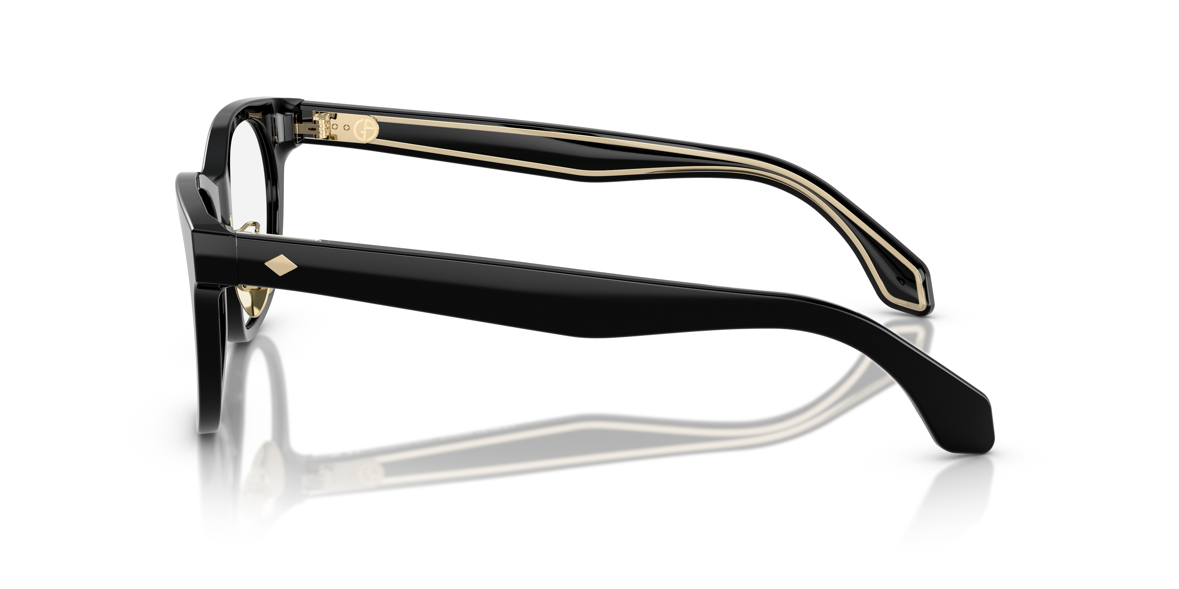 AR7269 Schwarz AcetatEyeglass Frames von B24, Seitenansicht