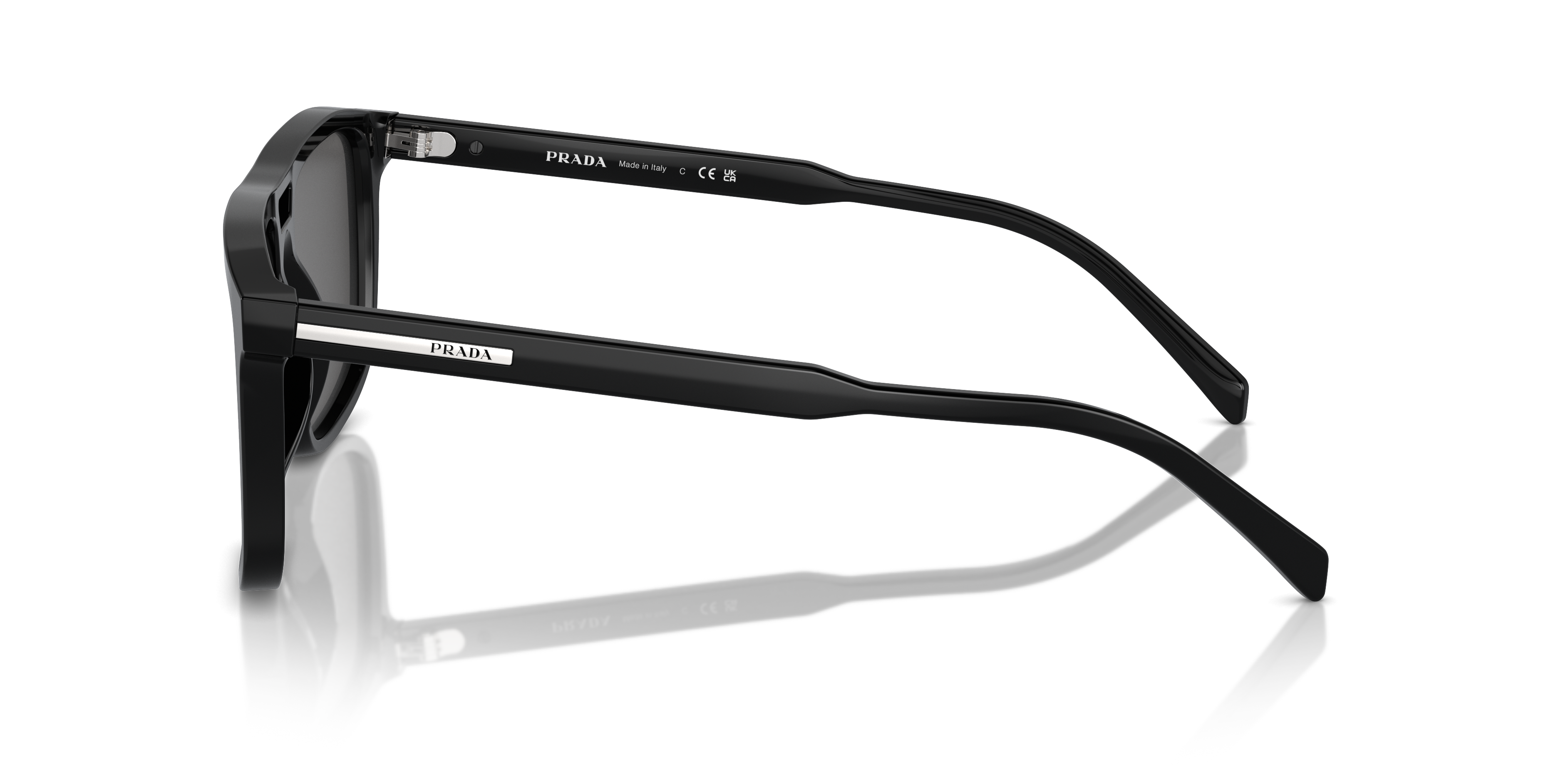 PR A22S Schwarz AcetatSunglass Frames von B24, Seitenansicht