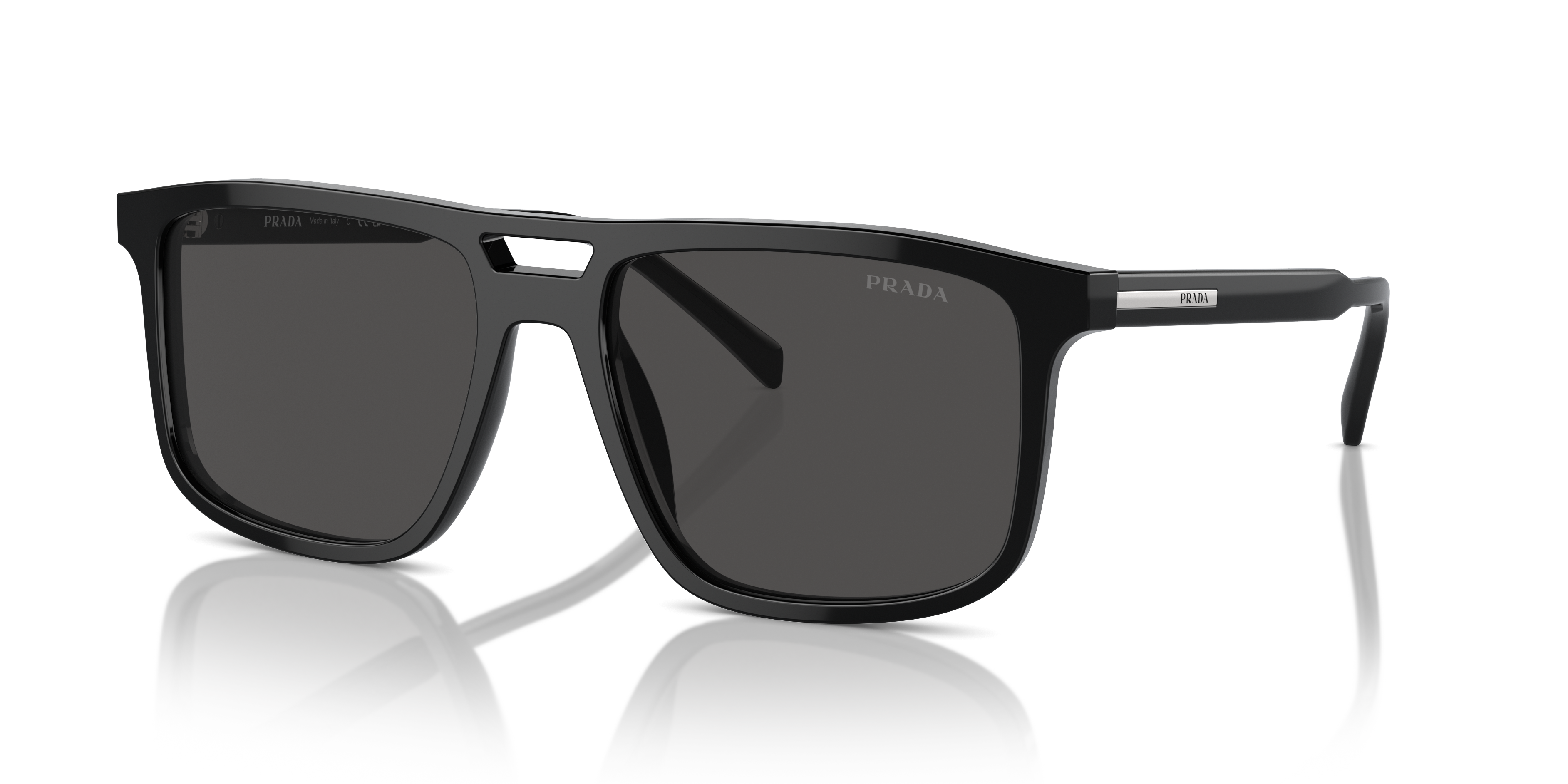 PR A22S Schwarz AcetatSunglass Frames von B24, Dreiviertelansicht