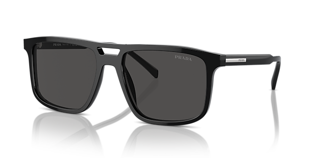 PR A22S Schwarz AcetatSunglass Frames von B24, Dreiviertelansicht