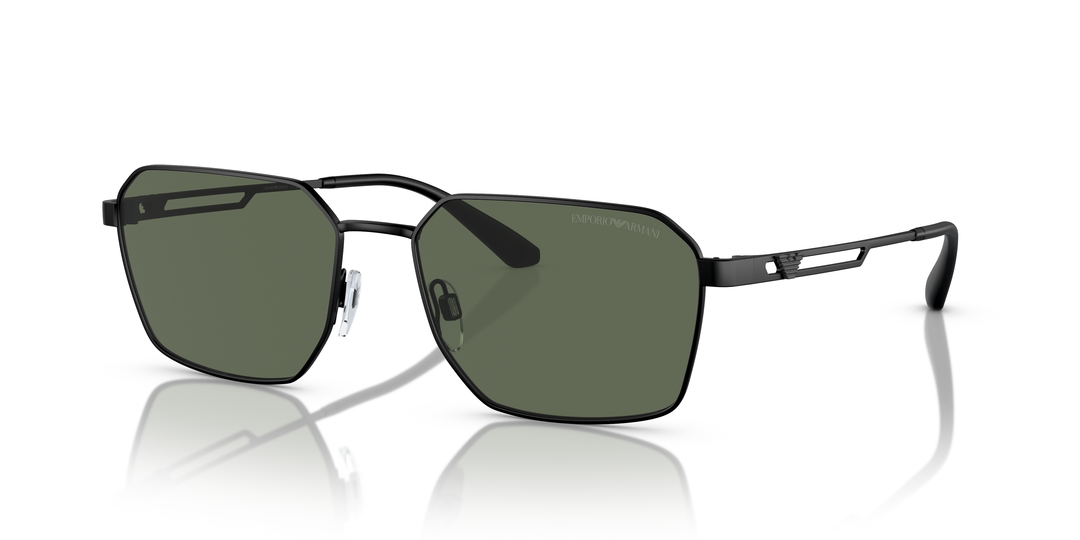 EA2140 Matzwart MetaalSunglass Frames van B24, Hoekweergave