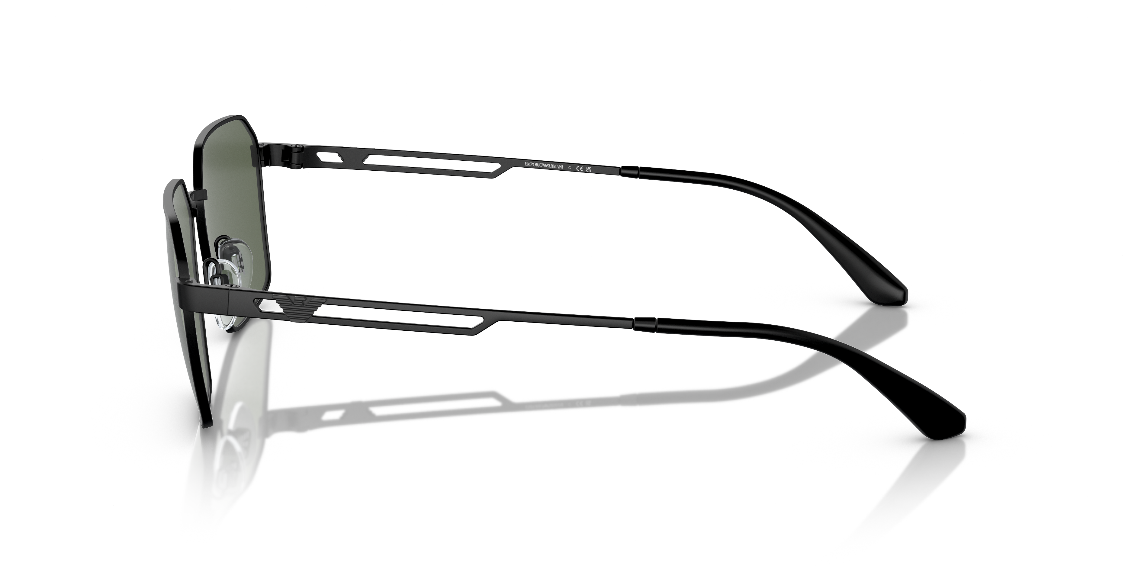 EA2140 Matzwart MetaalSunglass Frames van B24, Zijaanzicht