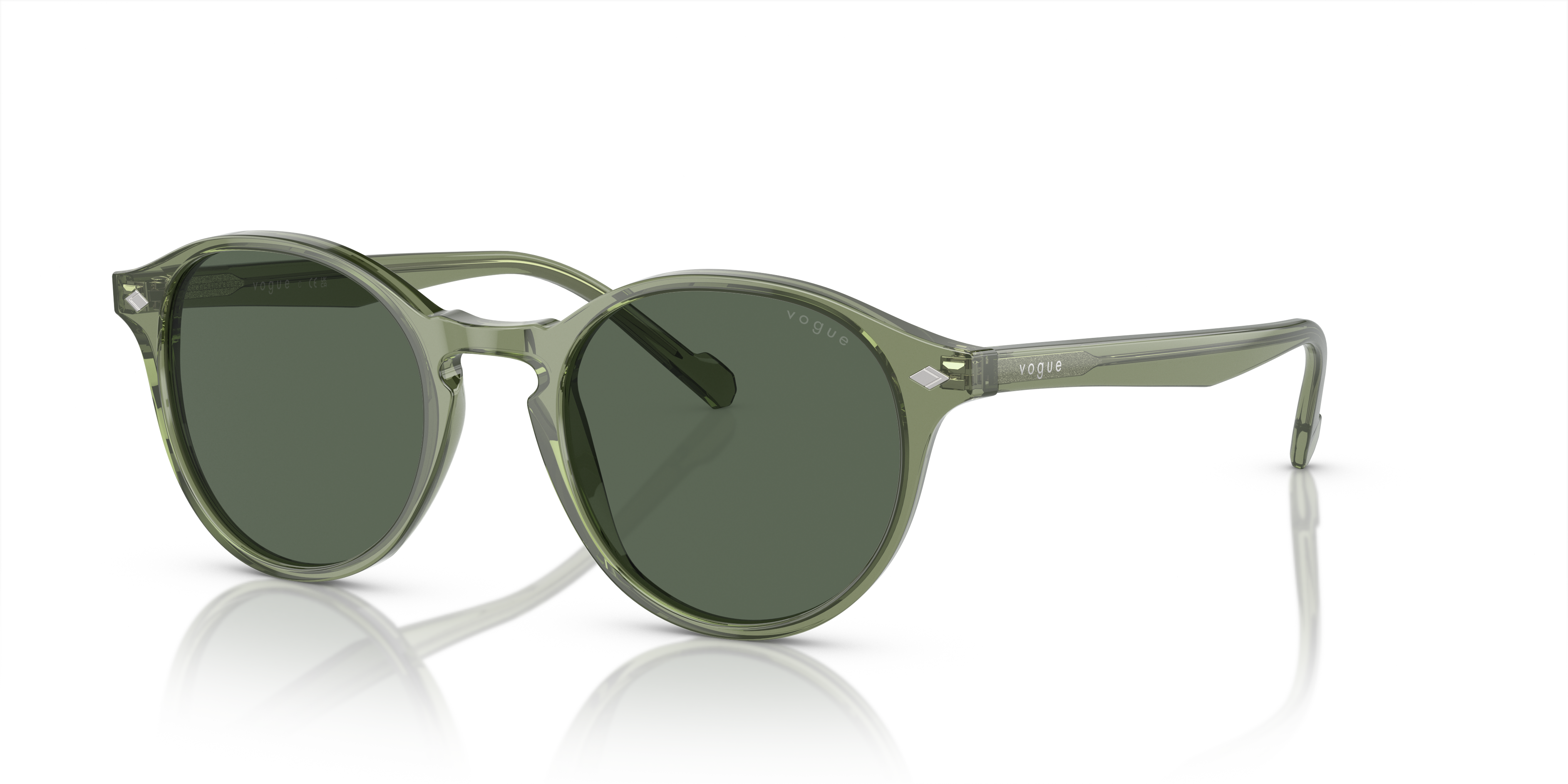 VO5327S Transparent Grün AcetatSunglass Frames von B24, Dreiviertelansicht