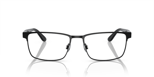 PH1222 Schwarz halbglänzend MetallEyeglass Frames von B24, Vorderansicht