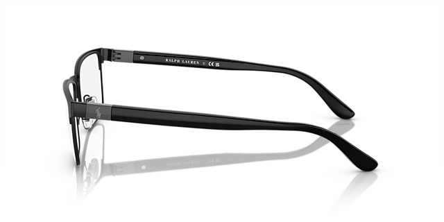 PH1222 Schwarz halbglänzend MetallEyeglass Frames von B24, Seitenansicht
