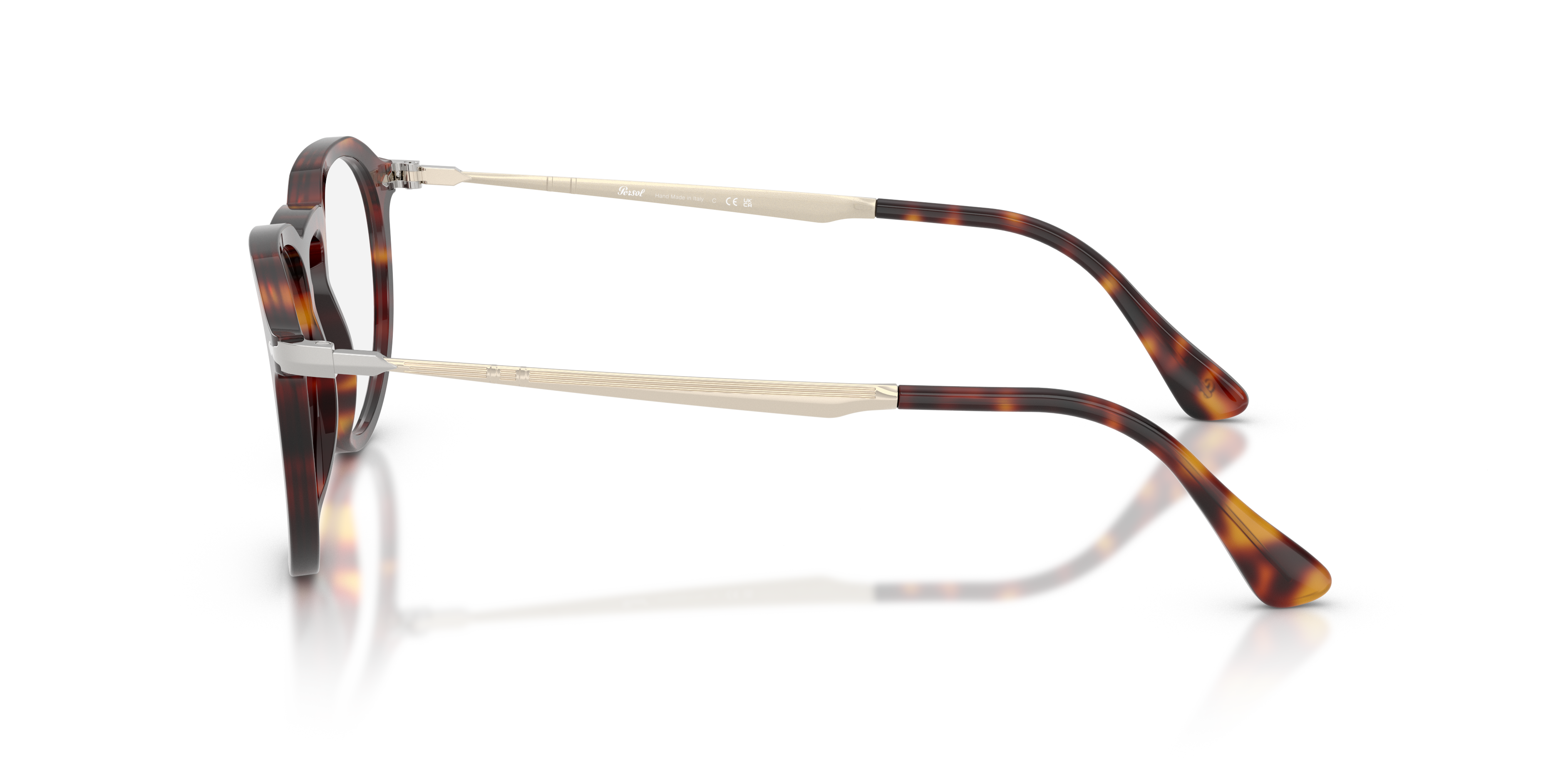 PO3387V Havana AcetaatEyeglass Frames van B24, Zijaanzicht