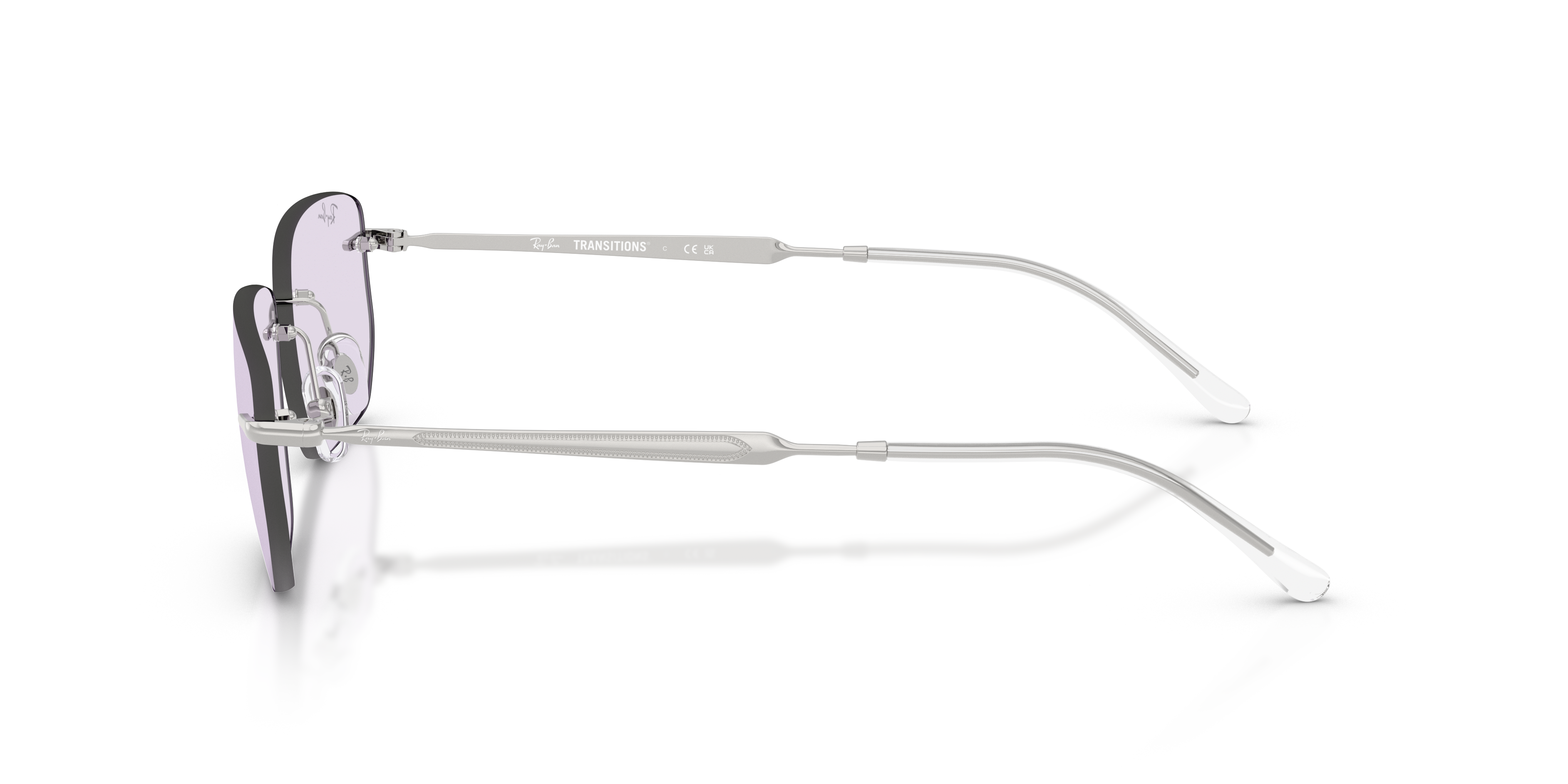 RB3768 Zilver MetaalSunglass Frames van B24, Zijaanzicht