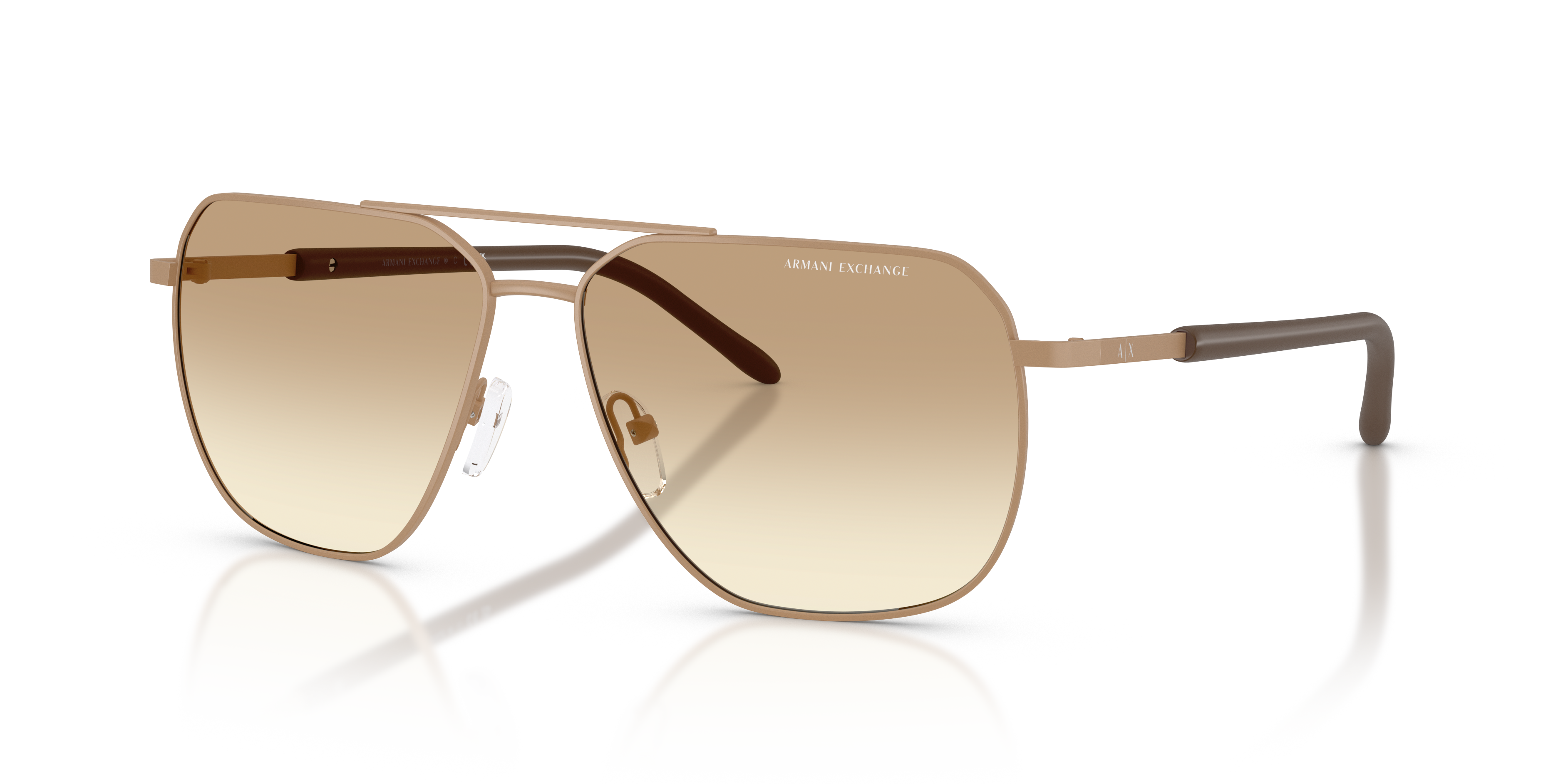 AX2057S Matte Beige MetaalSunglass Frames van B24, Hoekweergave