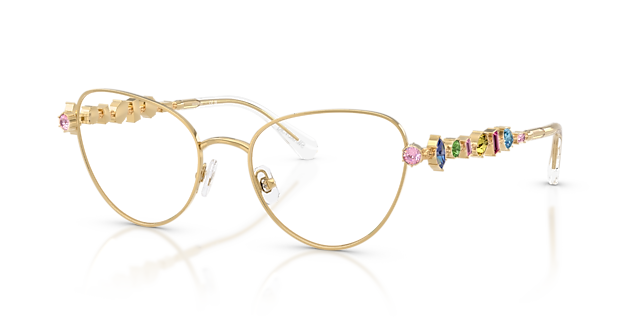 SK1024 Goud MetaalEyeglass Frames van B24, Hoekweergave