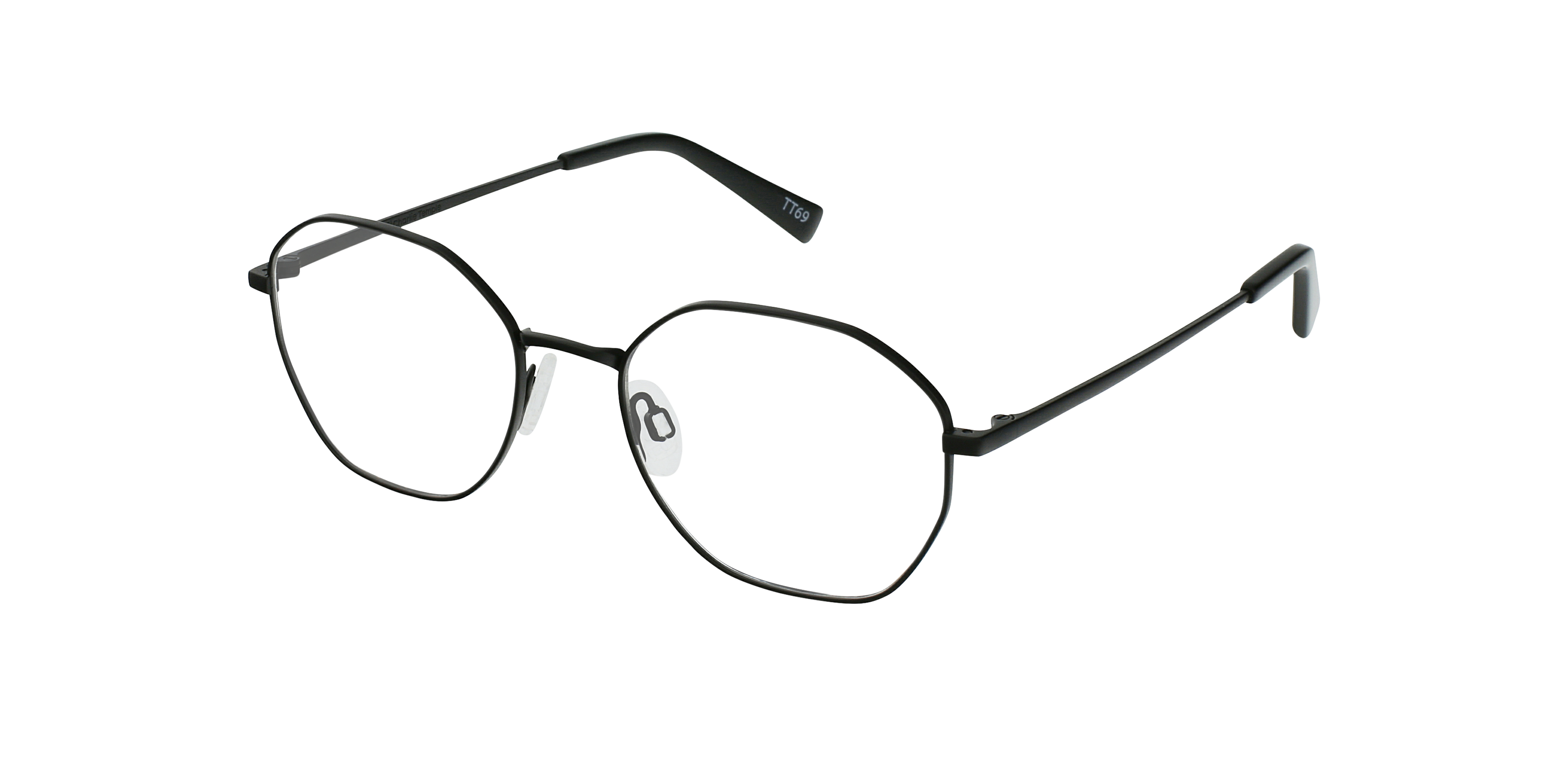 Flan Black Titanium TitaanEyeglass Frames van B24, Hoekweergave