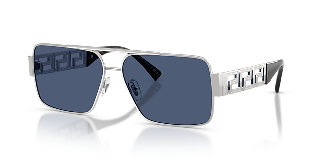 VE2290 Zilver MetaalSunglass Frames van B24, Hoekweergave