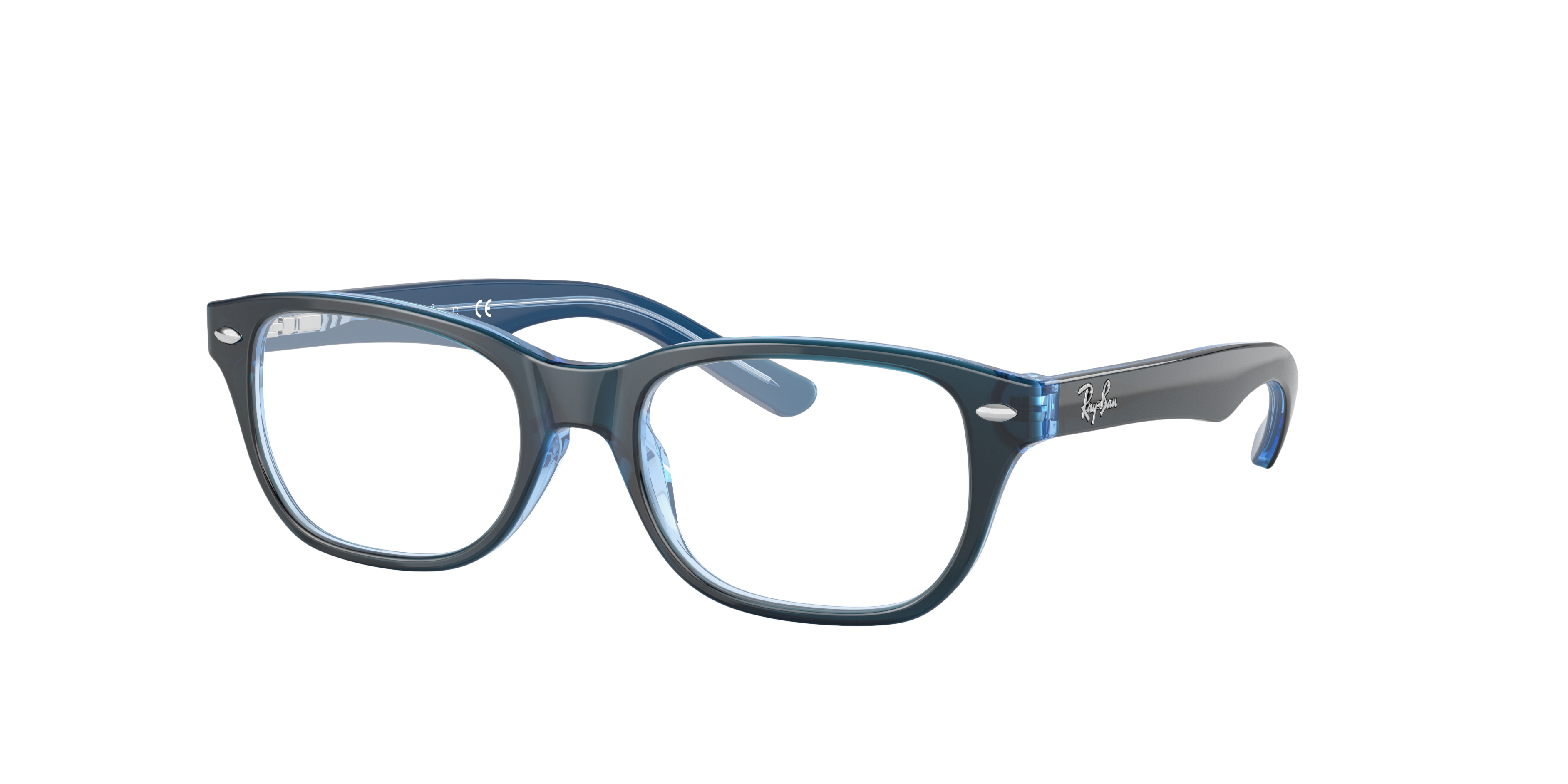 RB1555 Blauw AcetaatEyeglass Frames van B24, Hoekweergave