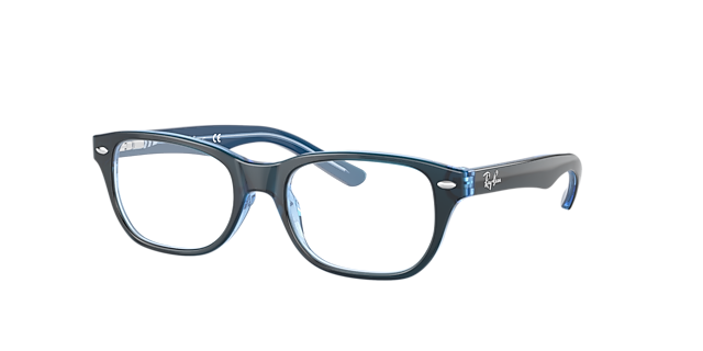 RB1555 Blauw AcetaatEyeglass Frames van B24, Hoekweergave